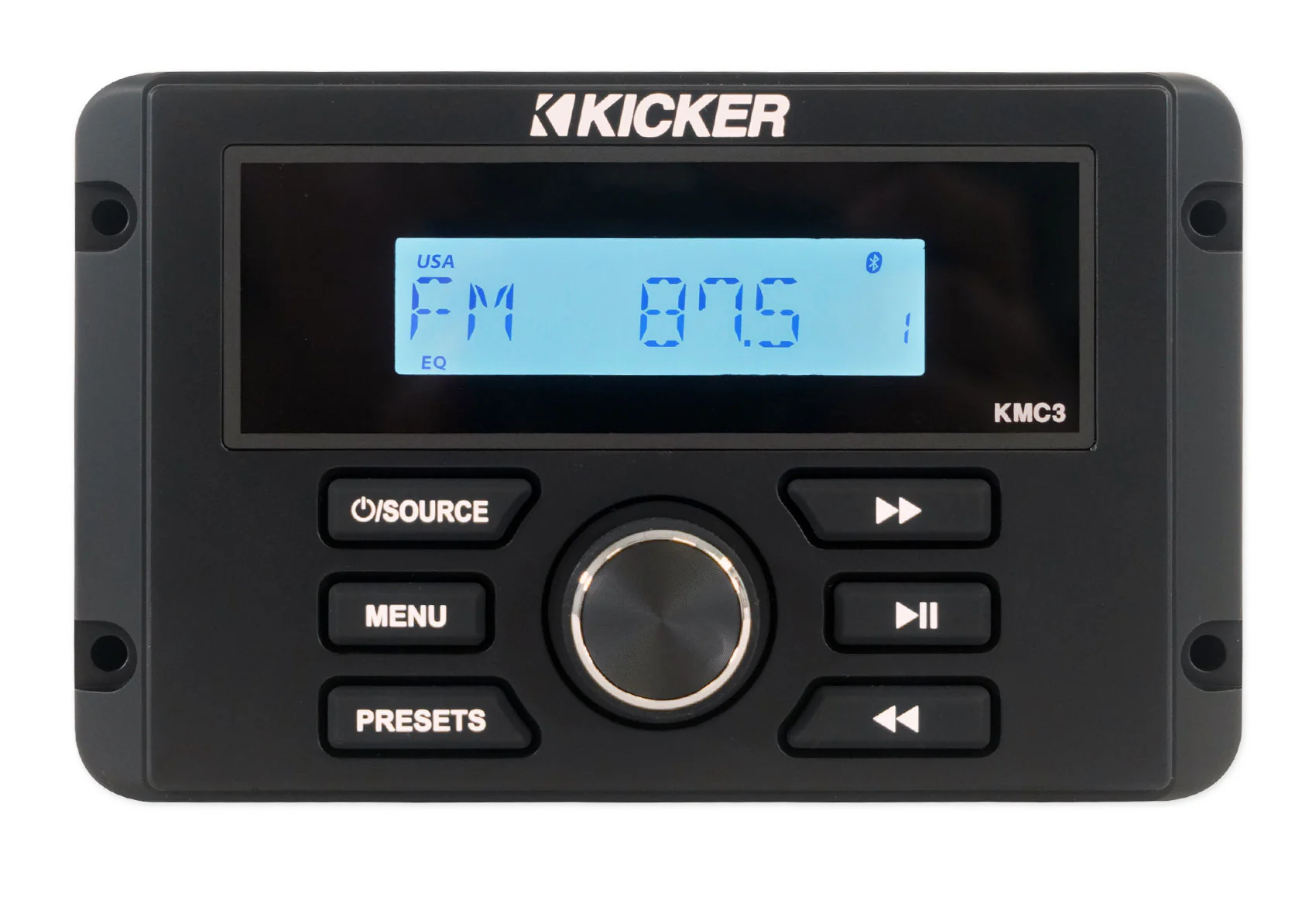 KICKER KMC3 Digital Media Receiver w/Bluetooth+Remote+2) 6.5" Black LED Speakers - Image 13