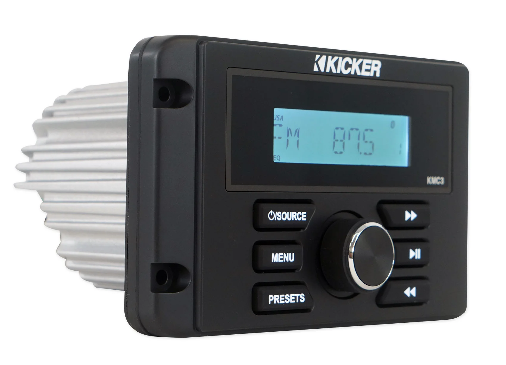 KICKER KMC3 Gauge Hole Digital Media Bluetooth Receiver+(2) 5.25" Black Speakers - Image 6