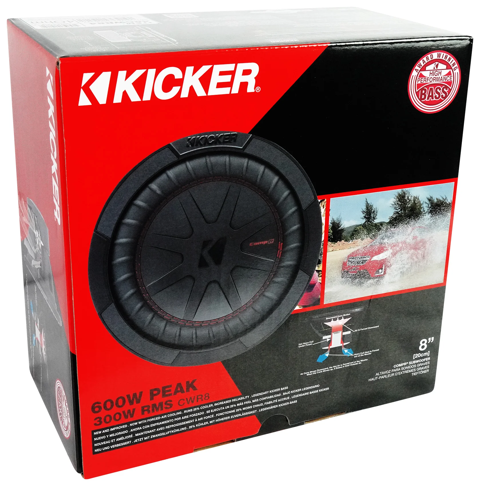 Kicker 48CWR84 COMPR8 600w 8" DVC Car Audio Subwoofer Sub+Mono Amplifier+Amp Kit - Image 23