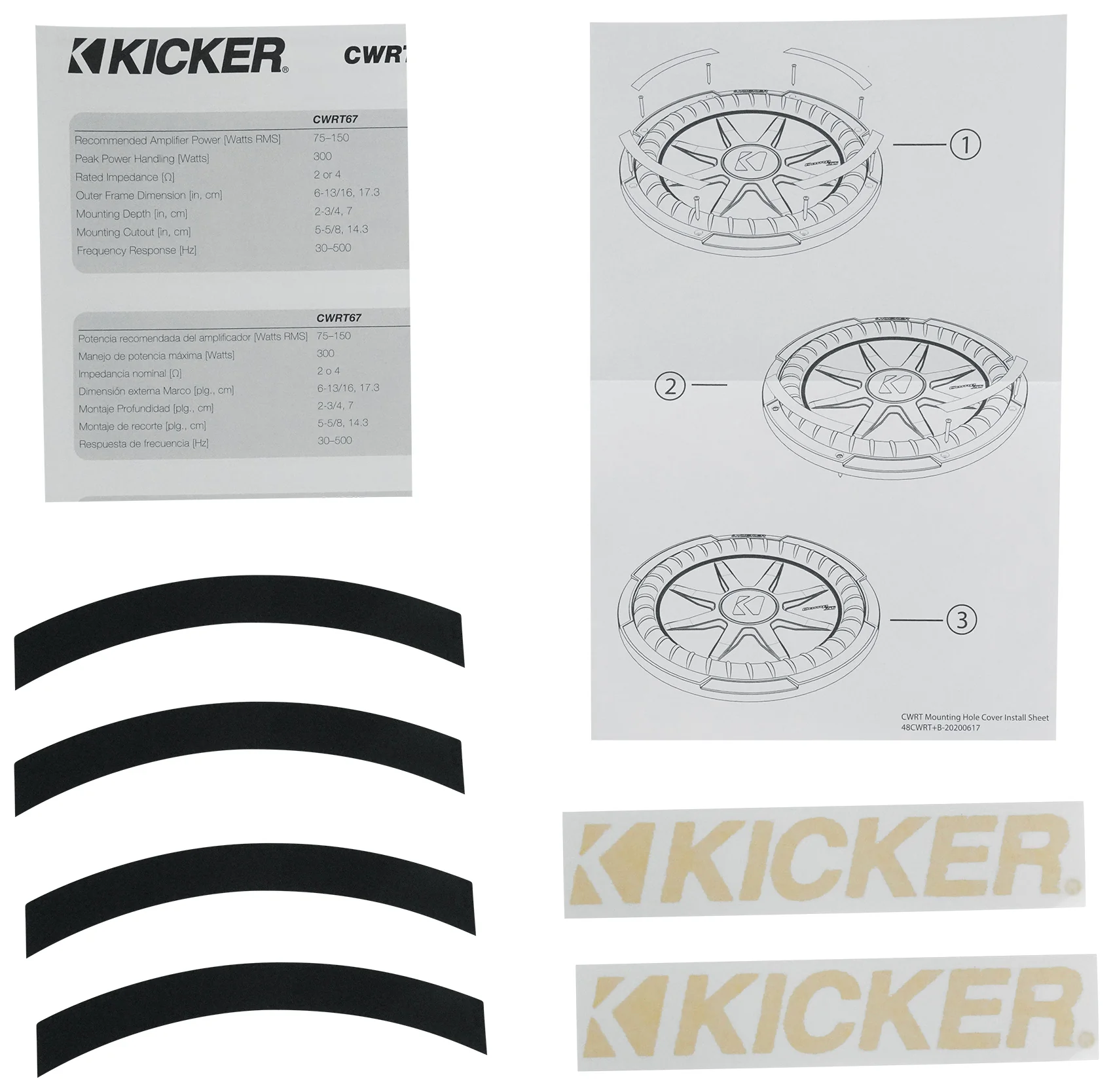 KICKER 48CWRT122 CompRT 1000w Shallow 12" Subwoofer DVC 2-ohm Car Sub COMPRT12 [Open Box] - Image 8