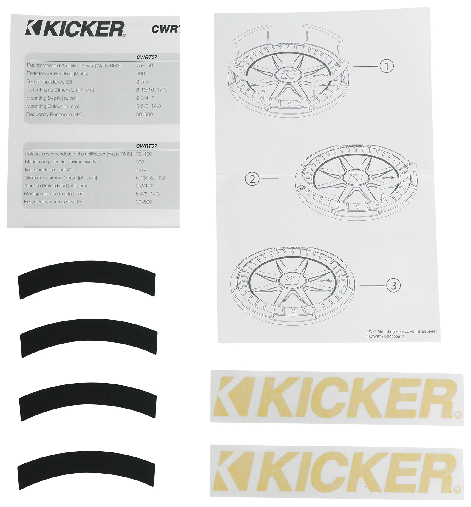 Kicker 48CWRT84 COMPRT8 600w 8" Shallow Car Subwoofer Sub+Mono Amplifier+Amp Kit - Image 20
