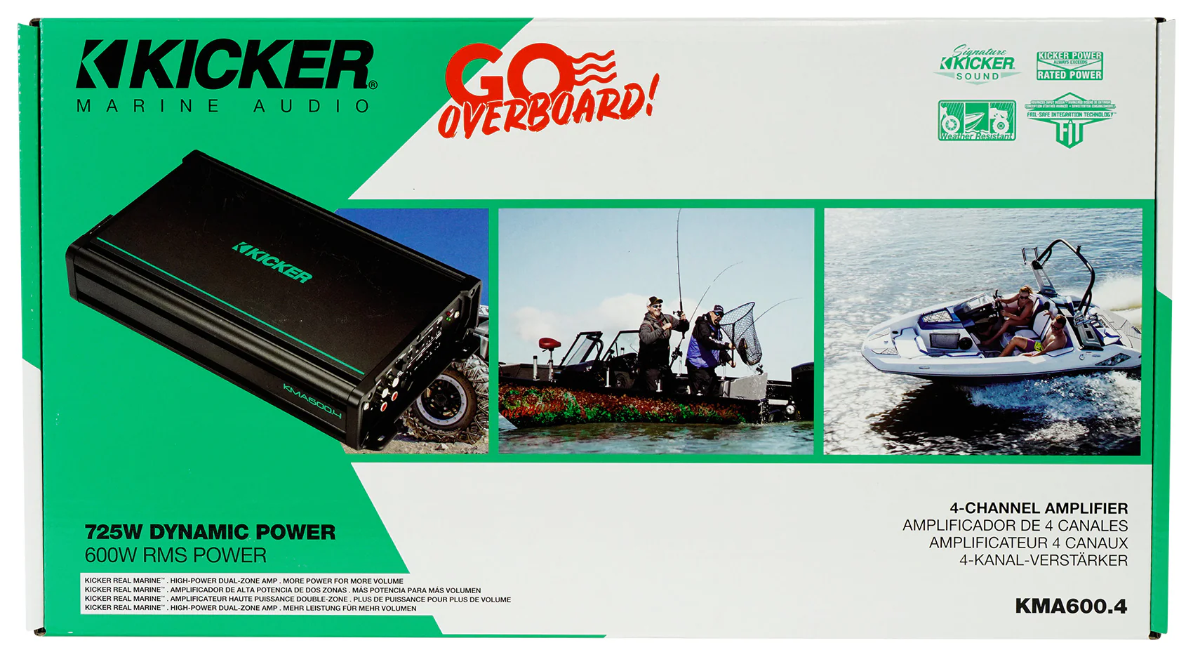 KICKER 48KMA6004 600 Watt 4-Channel Marine Boat Amplifier+Amp Kit KMA600.4 - Image 20