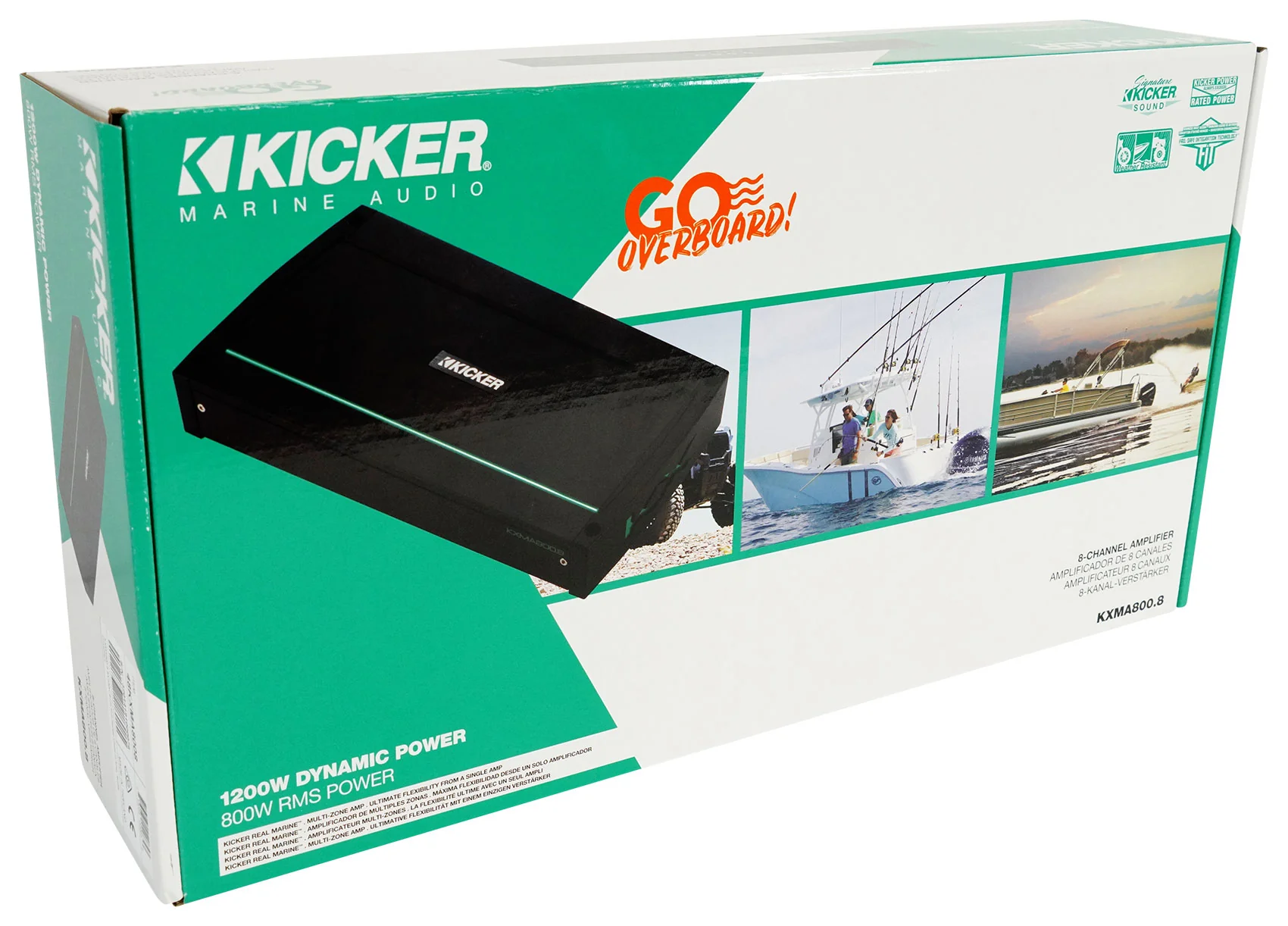 KICKER 48KXMA8008 800 Watt 8-Channel Marine Boat Amplifier+Amp Kit KXMA800.8 - Image 20