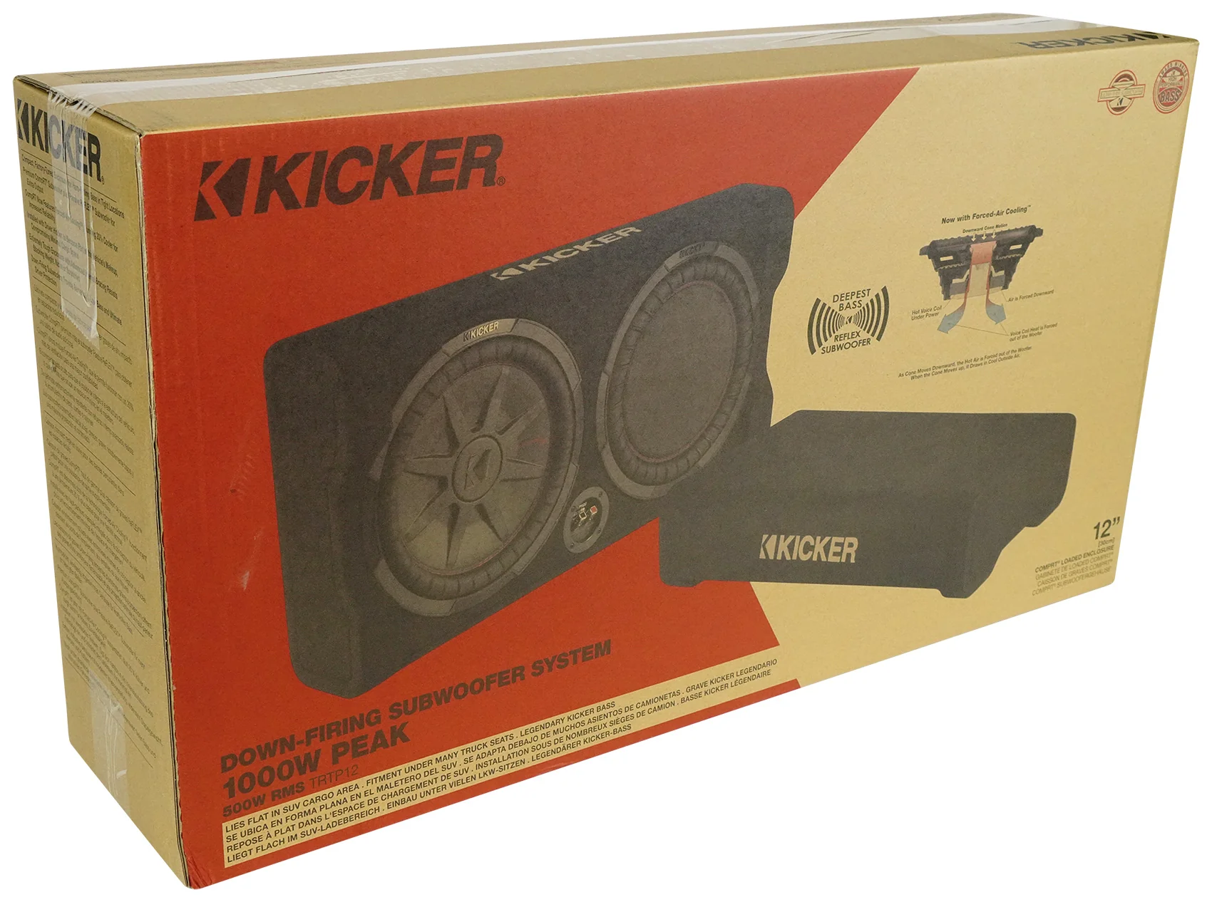 KICKER 48TRTP122 TRTP 12" 1000w Down Firing Subwoofer Enclosure+Passive Radiator - Image 10