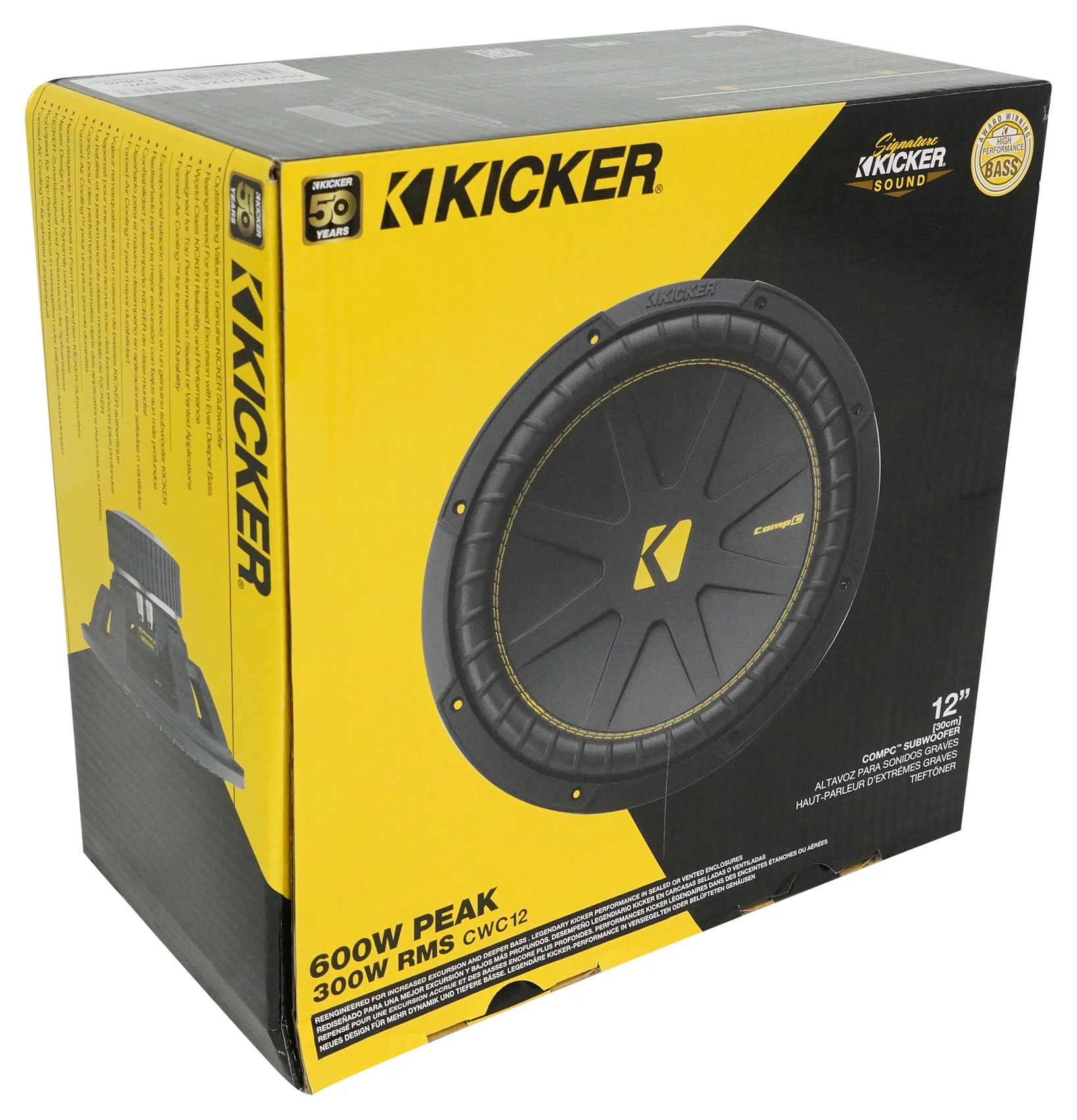 Kicker 50CWCD124 CompC 12" DVC 4 ohm Subwoofer+Sealed Sub Box Enclosure CWCD124 - Image 11