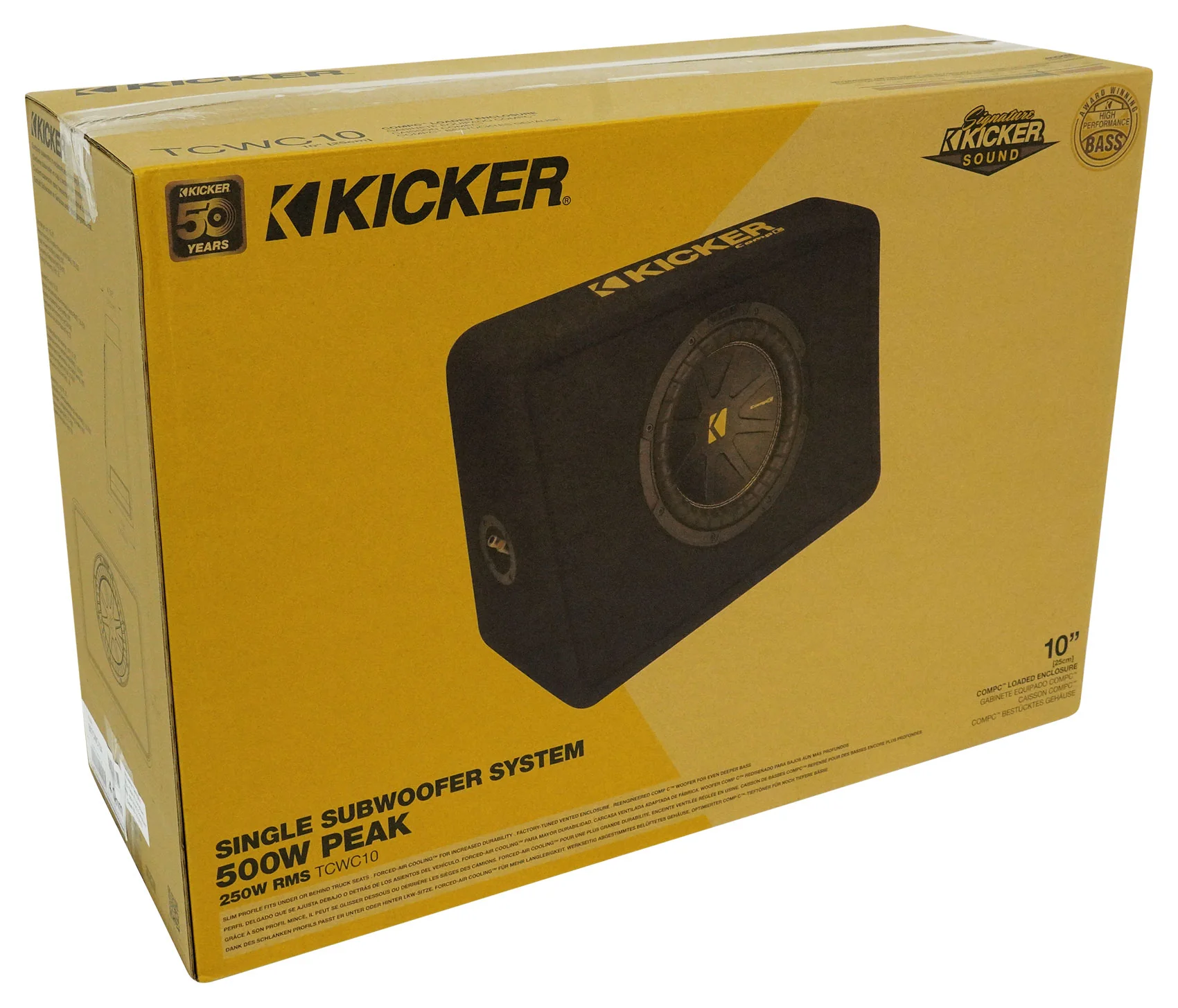 Kicker 50TCWC104 10" Subwoofer+Slim Shallow Sub Box+Mono Amplifier+Wires TCWC104 - Image 11