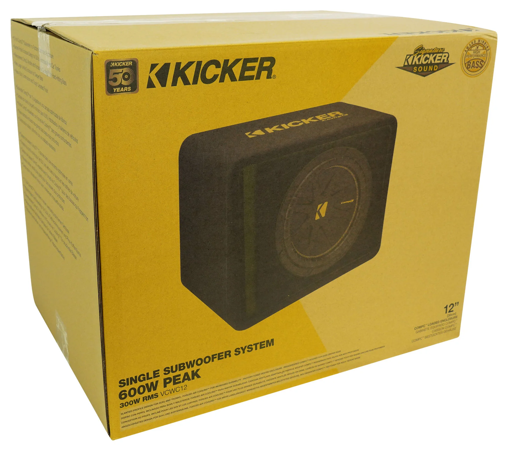 Kicker 50VCWC124 CompC 12" Subwoofer in Vented Sub Box+Amplifier+Amp Kit VCWC124 - Image 11