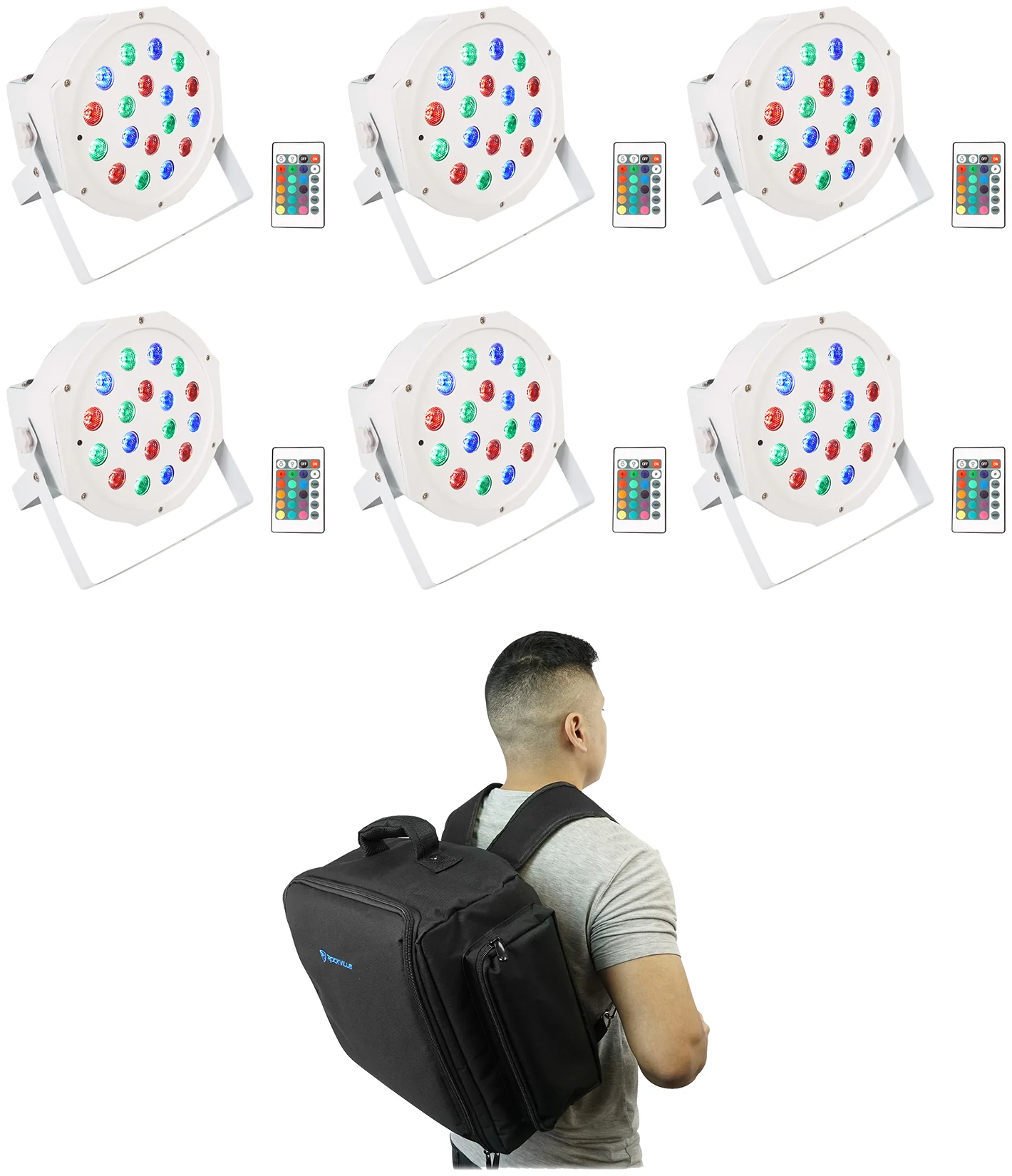 BATTERY PAR 50 White 6-Pack + RLBP6 Backpack Bundle