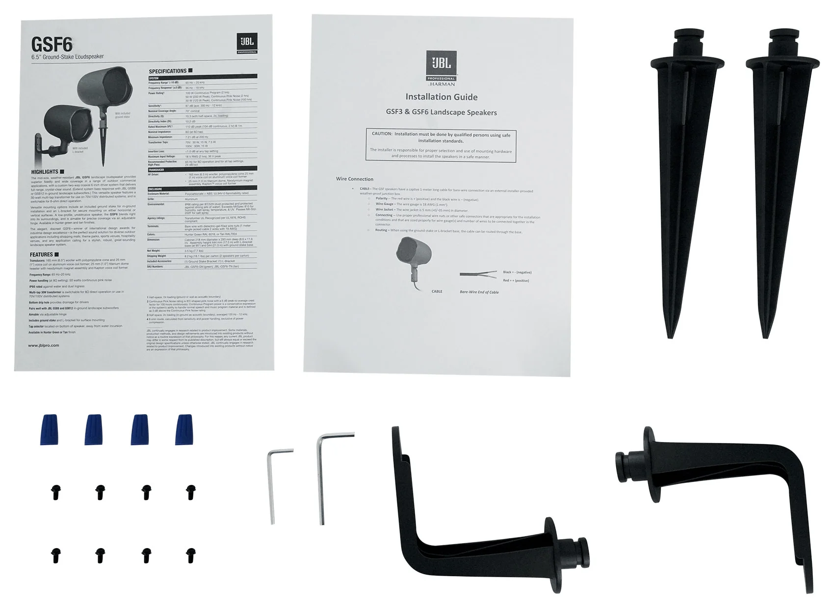 (12) JBL GSF6-TN 6.5" Landscape Ground Stake 70v Commercial Speakers+12" Sub+Amp - Image 2