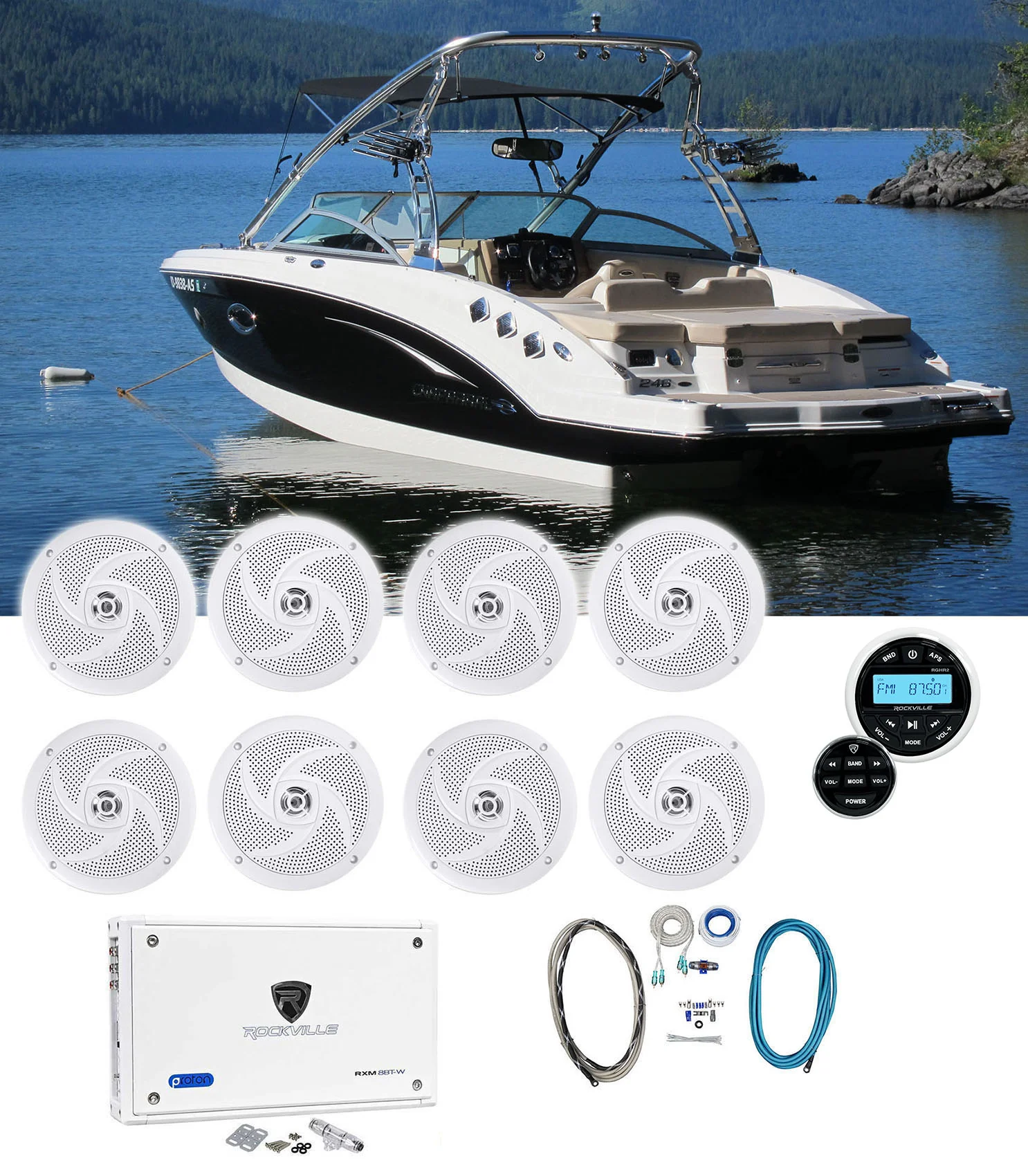 4-Pair RSM65W+RXM8BTW+RGHR2 BOAT