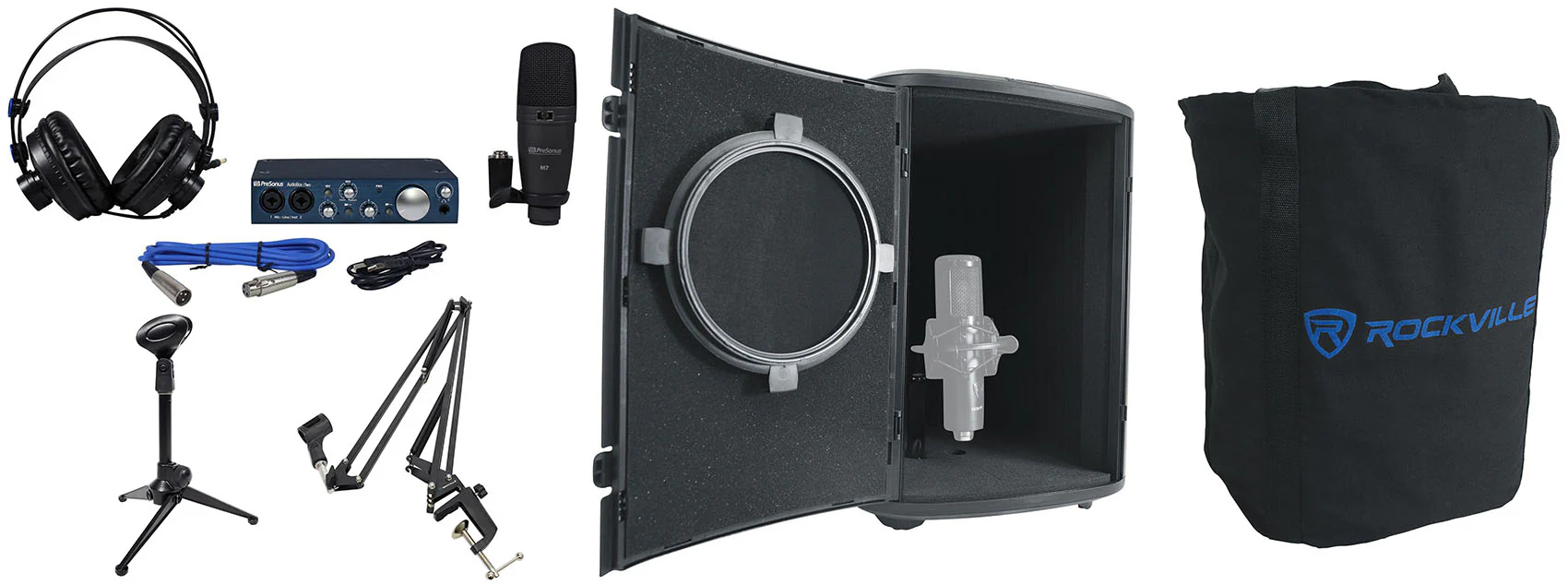 Presonus Audiobox iTwo Studio Bundle Interface+Mic+Headphones+Boom+Desk Stand