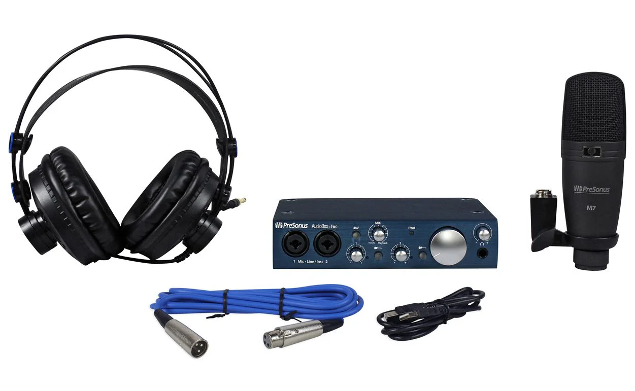 Presonus Audiobox iTwo Studio Bundle Interface+Mic+Headphones+Boom+Desk Stand - Image 2