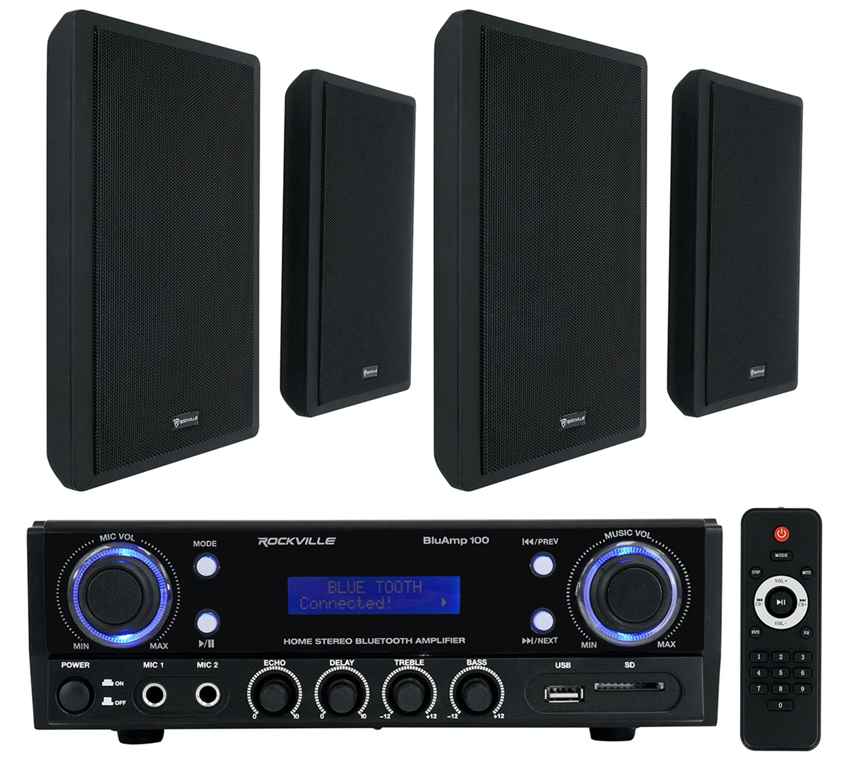 BLUAMP 100 + RockSlim Black 4-Pack Bundle