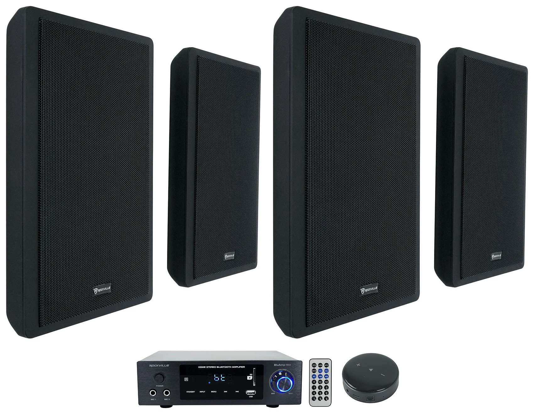 BLUAMP 150 + RockSlim Black 4-Pack + WiiM Mini Bundle