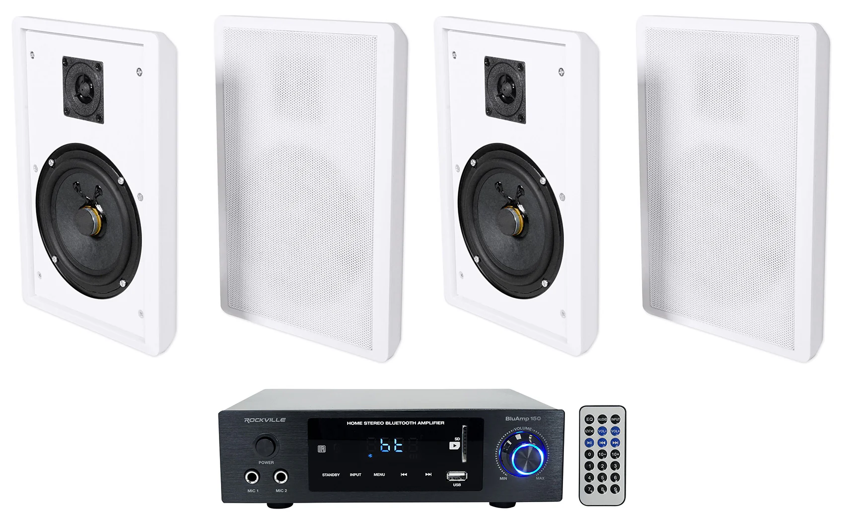 BLUAMP 150 + RockSlim White 4-Pack Bundle