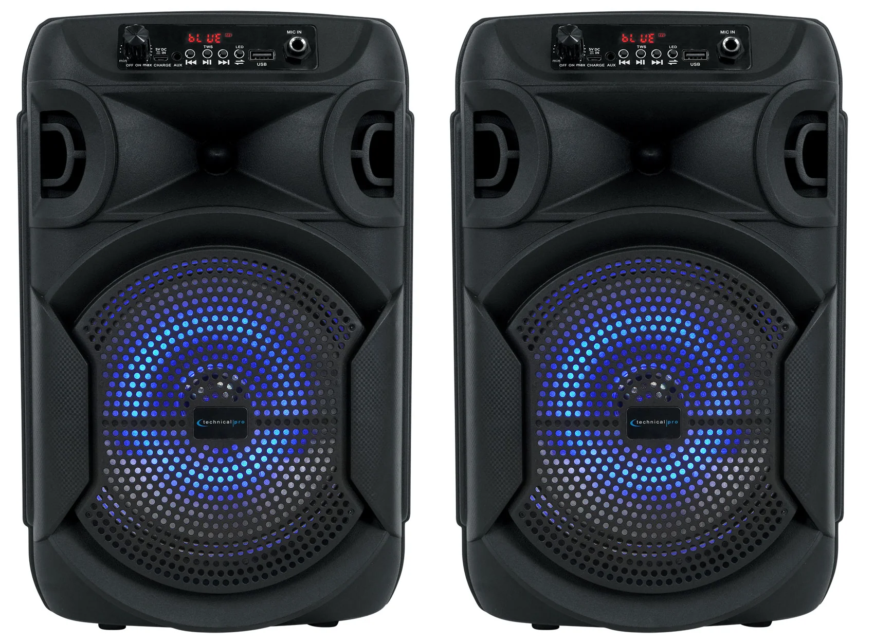 2 Technical Pro BOOMPACK8 8" Wireless Rechargeable Bluetooth Speakers+Microphone - Image 6