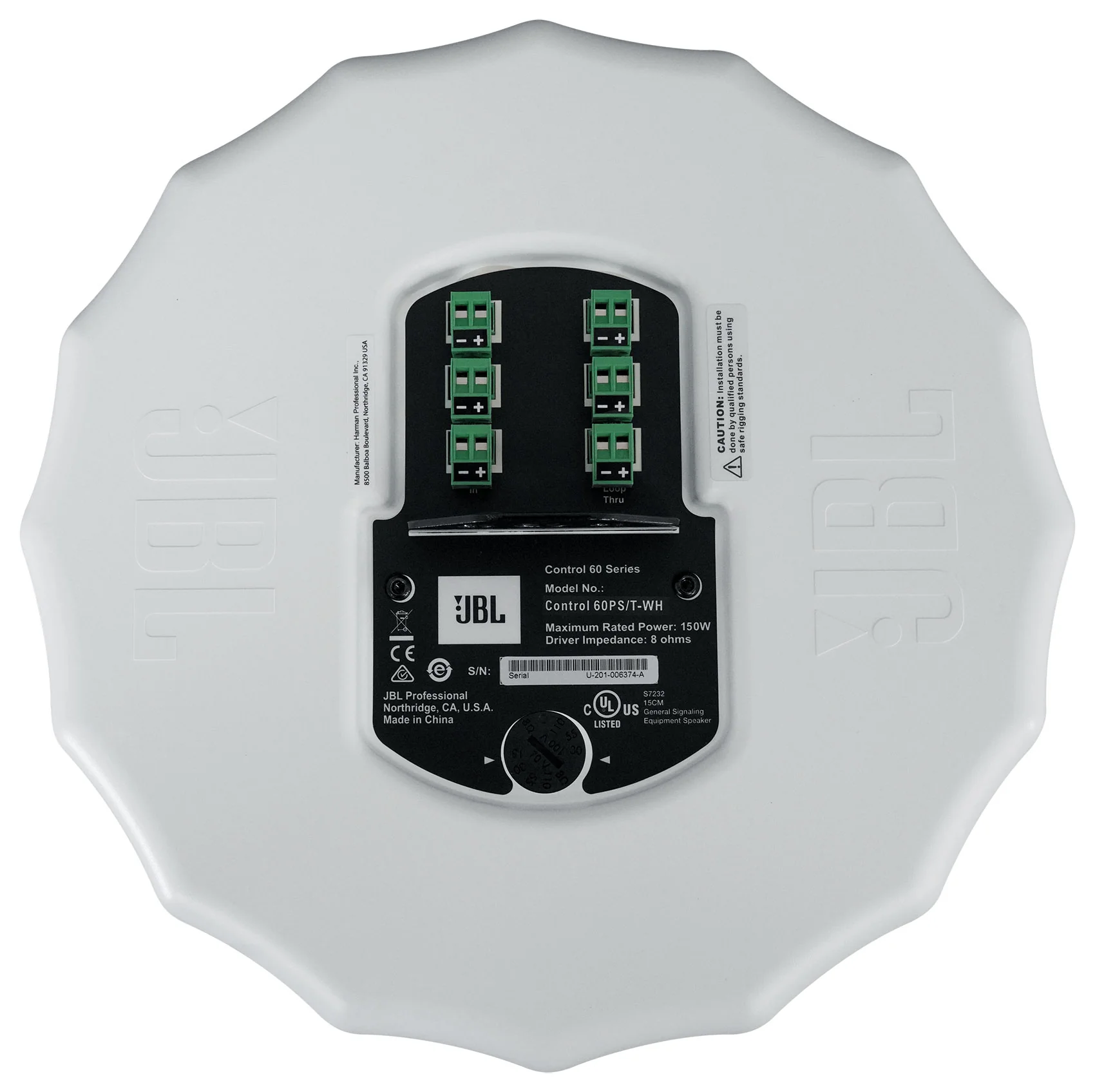 2) JBL Control 60PS/T C60 Commercial 70v White Pendant Subwoofers+Amp C60PS/T-WH - Image 10