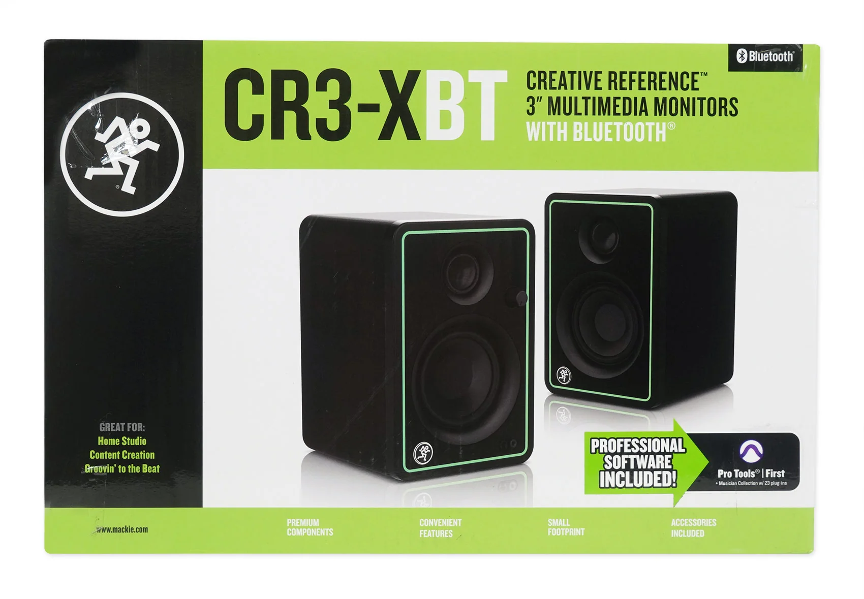 2 Mackie CR3-XBT 3" Reference Studio Monitor Speakers w/Bluetooth+Isolation Pads - Image 10