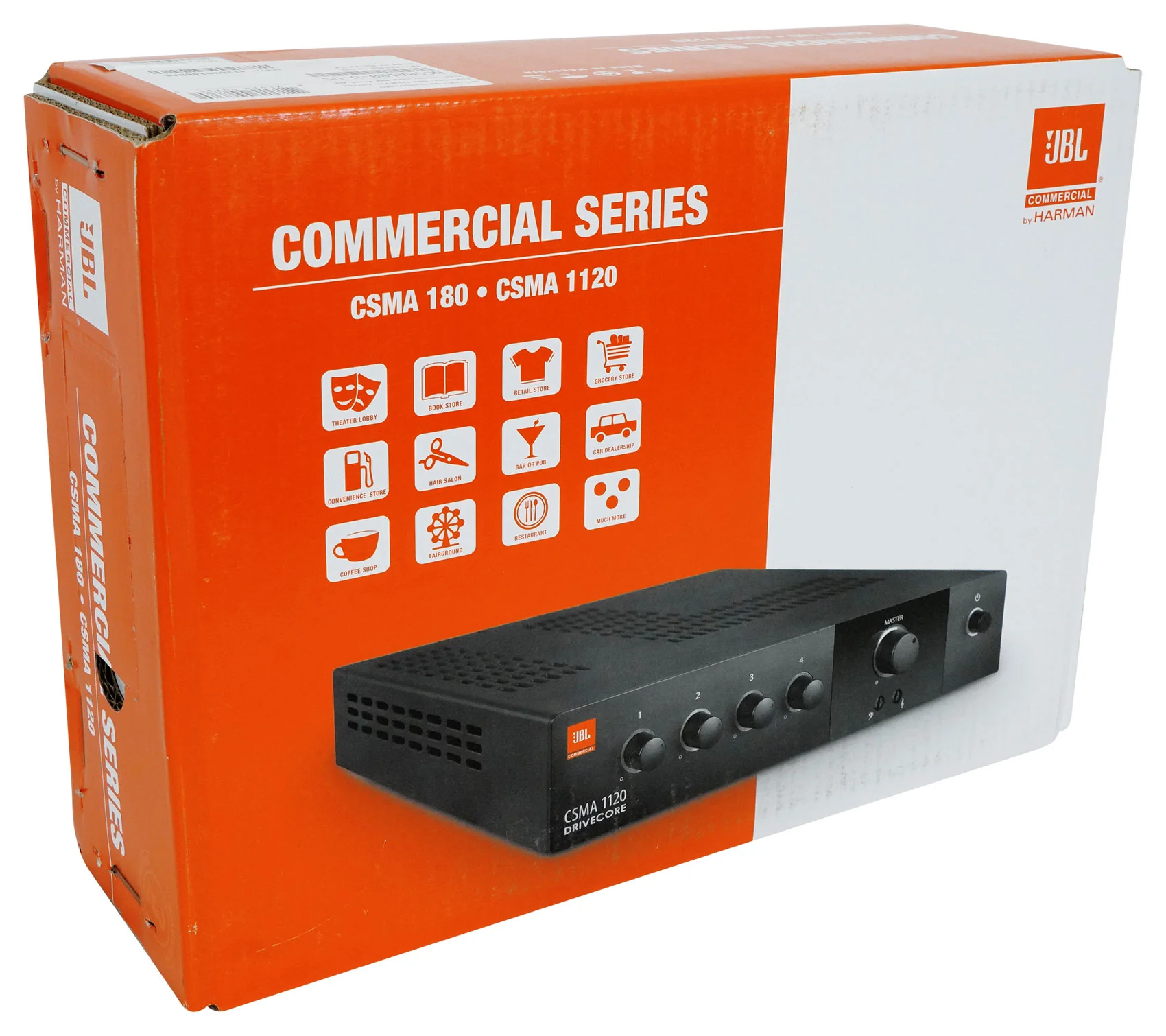 JBL CSMA 180 80w Commercial 70v Amplifier Mixer For Restaurant/Bar/Cafe CSMA180 [Open Box] - Image 4