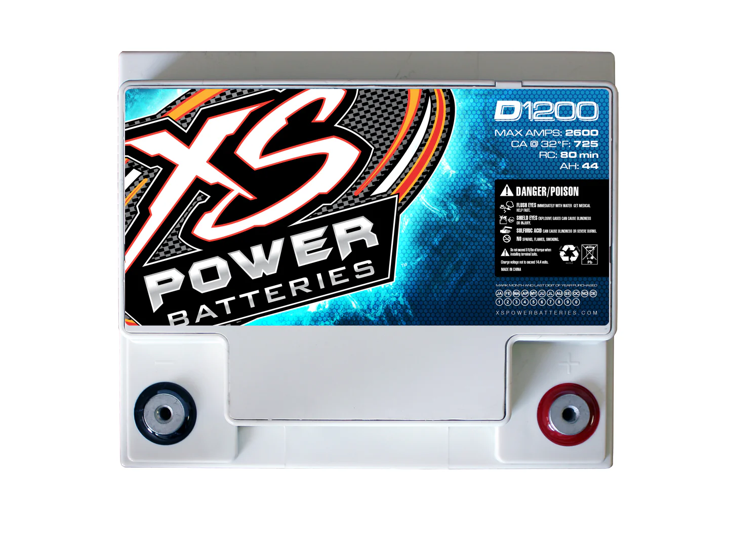 XS Power D1200 2600 Amp Power Cell Car Audio Battery+Hardware+Power/Ground Wires - Image 4