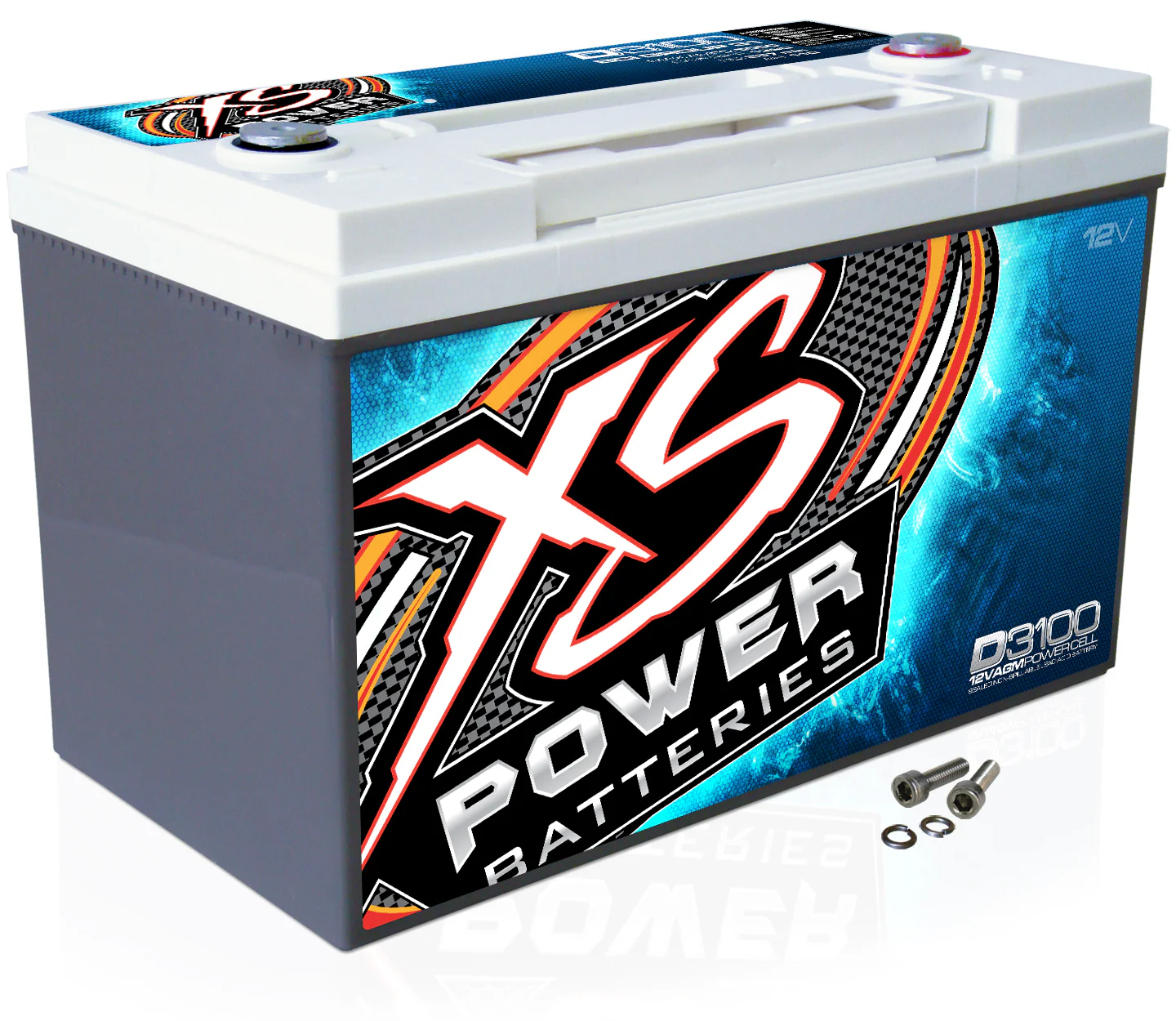XS Power D3100 5000 Amp Power Cell Car Battery + Hardware + Power/Ground Wires - Image 4