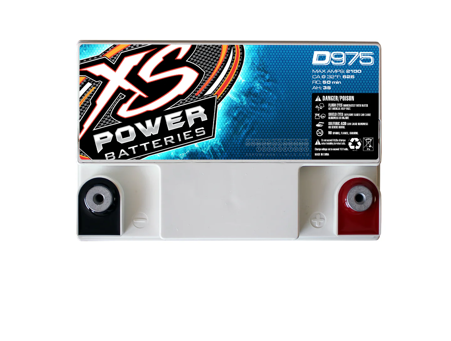 XS Power D975 2100 Amp AGM Power Cell Car Battery+Hardware+Power/Ground Wires - Image 9