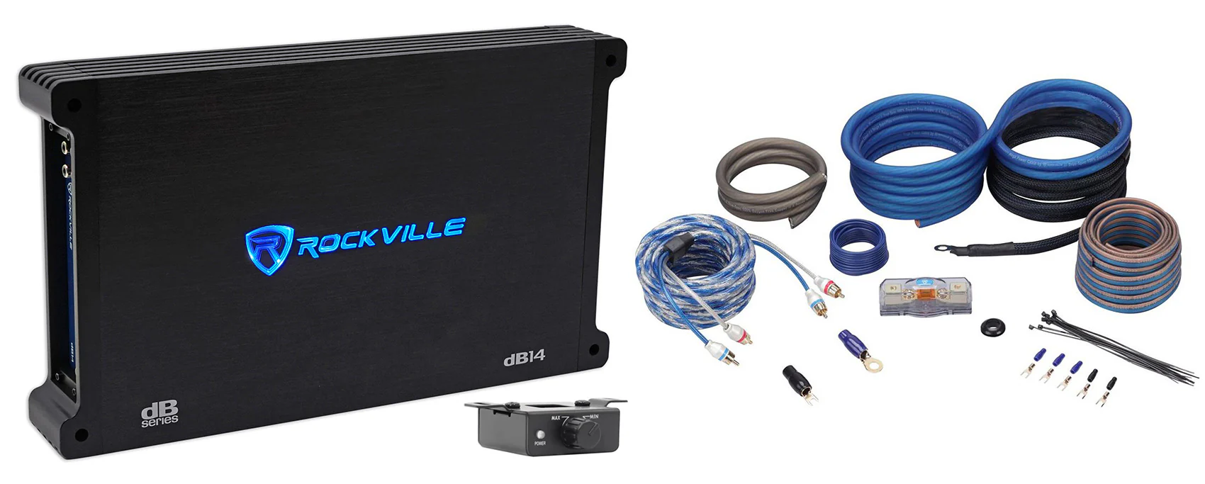 dB14 2-Ohm Mono Amplifier + RWK4CU OFC Amp Kit Bundle