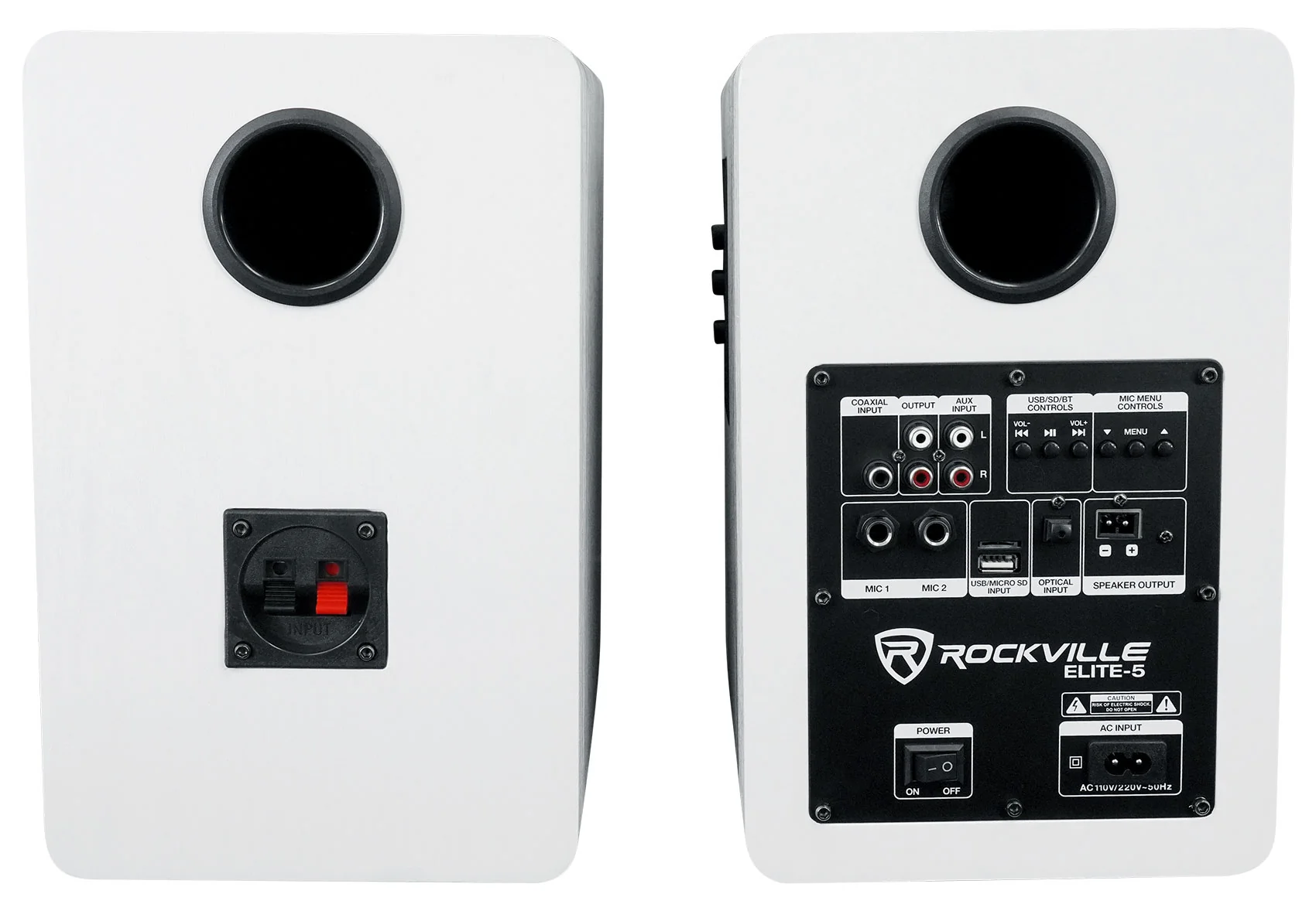ELITE-5W White + RS37W White Stands + Rock Shaker 8 Bundle - Image 28