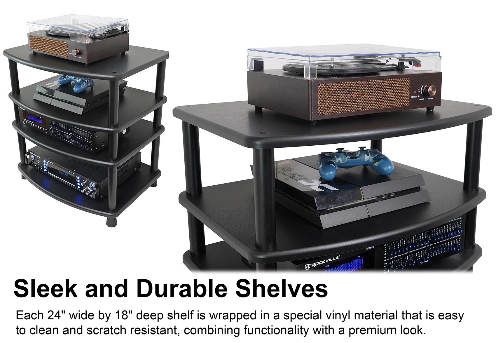 FLX Black 4-Shelf + FLX Black Add-On Shelf Bundle - Image 17