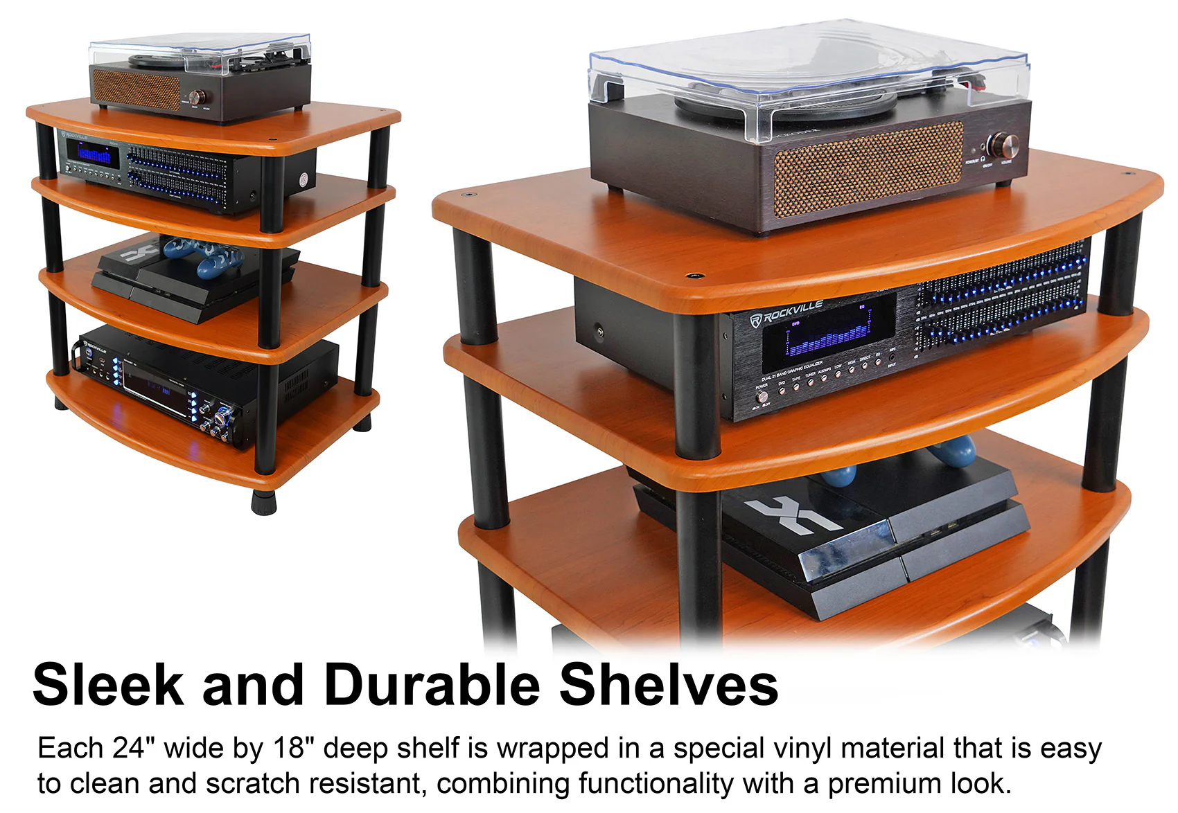 FLX Classic Wood 4-Shelf + Classic Wood Add-On Shelf Bundle - Image 17