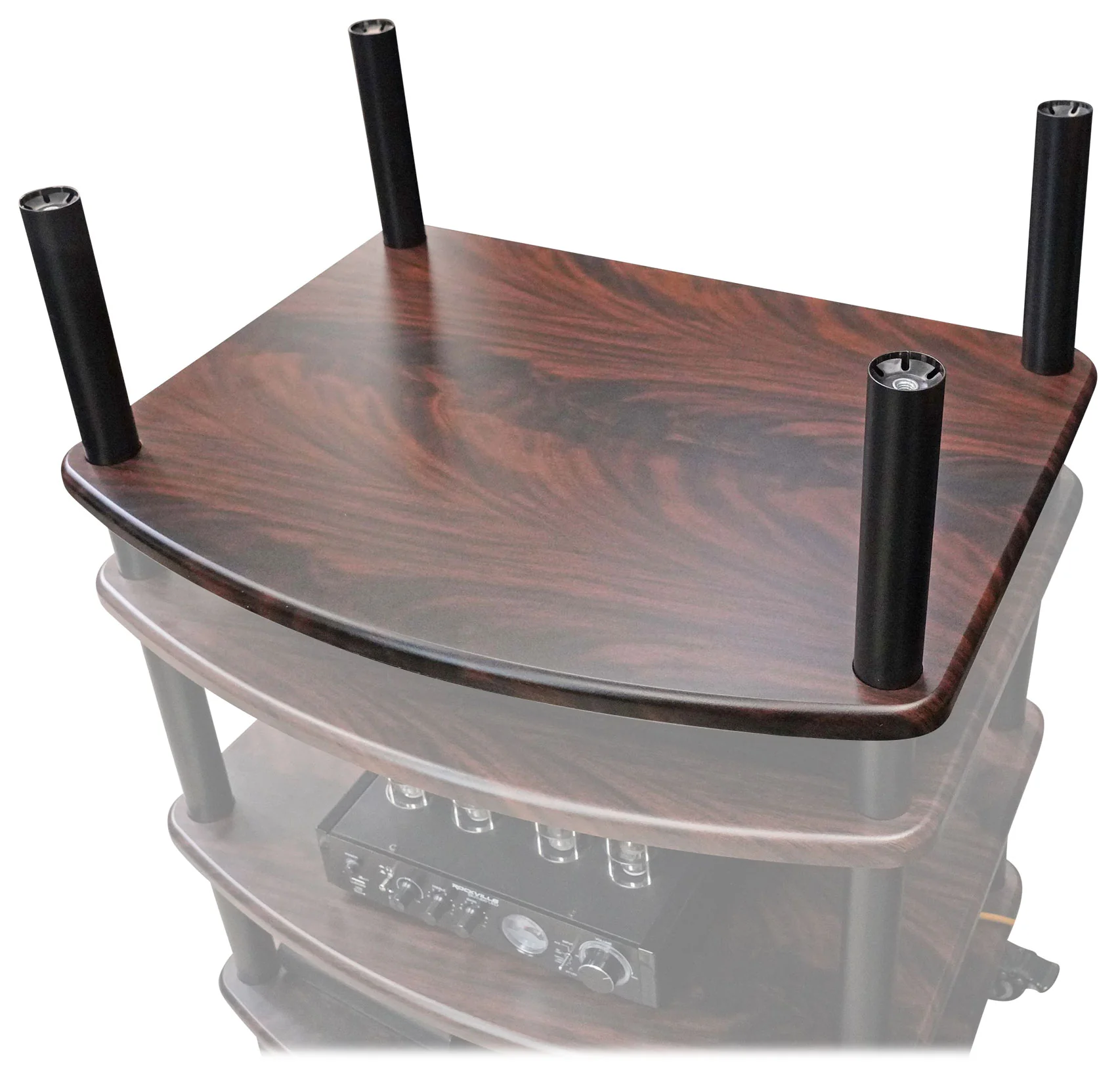 FLX Dark Wood 4-Shelf + Dark Wood Add-On Shelf Bundle - Image 6
