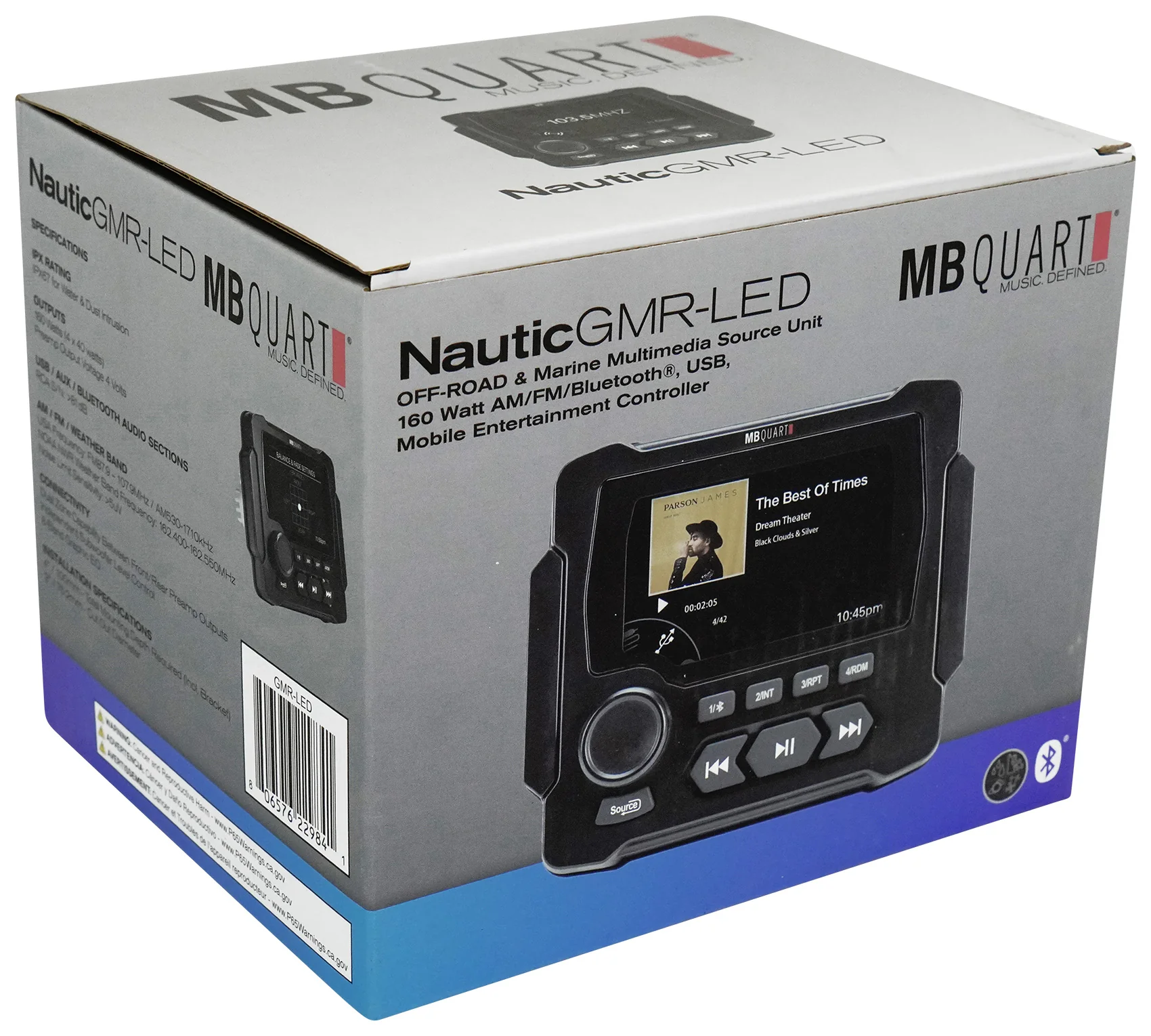 MB Quart GMR-LED Marine/Boat Receiver w/Bluetooth/USB+(4) 6.5" LED Speakers - Image 10