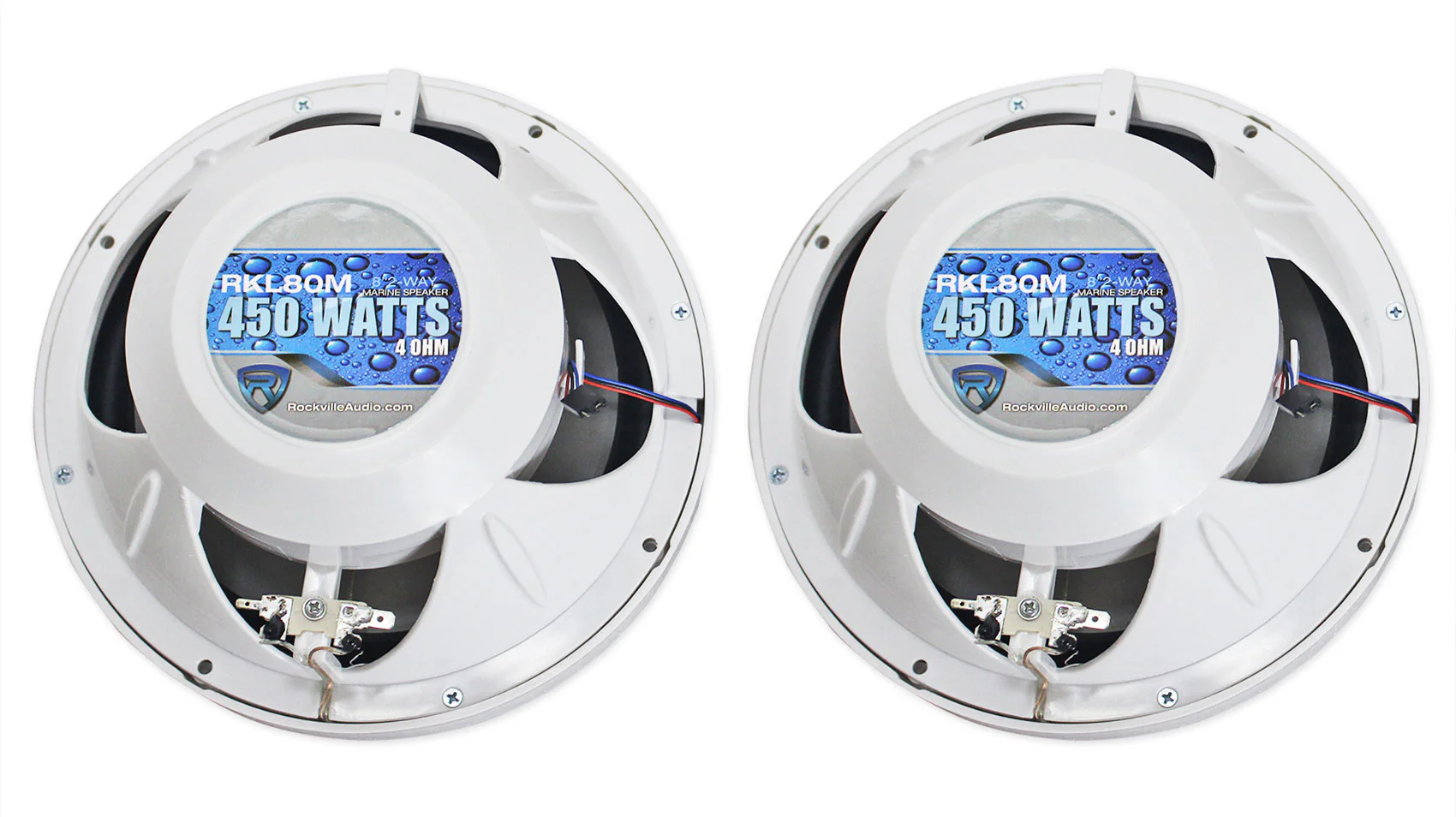 MB QUART GMR-1.5W Marine Receiver w/Bluetooth/USB/Aux+(4) Rockville 8" Speakers - Image 16