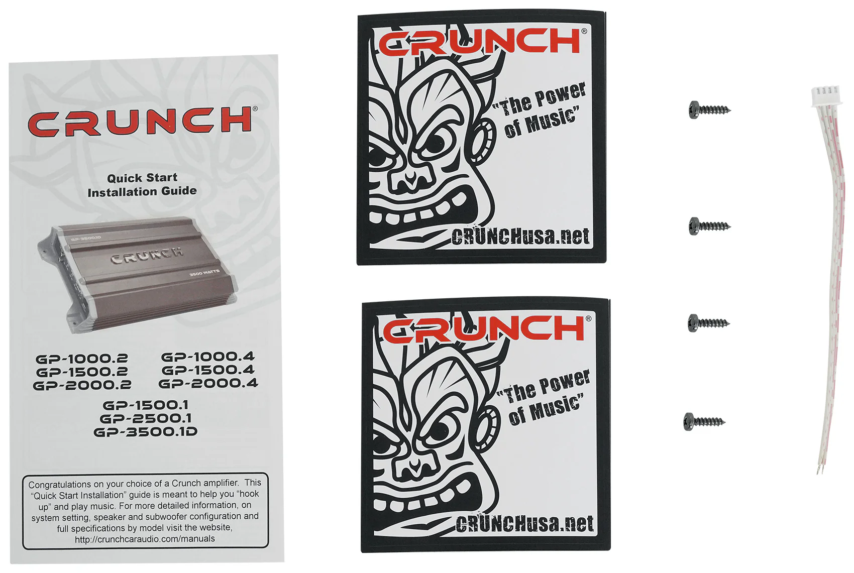 Crunch GP-1500.2 1500w 2 Channel Car Amplifier Bridgeable Stereo Amp+Wire Kit - Image 7