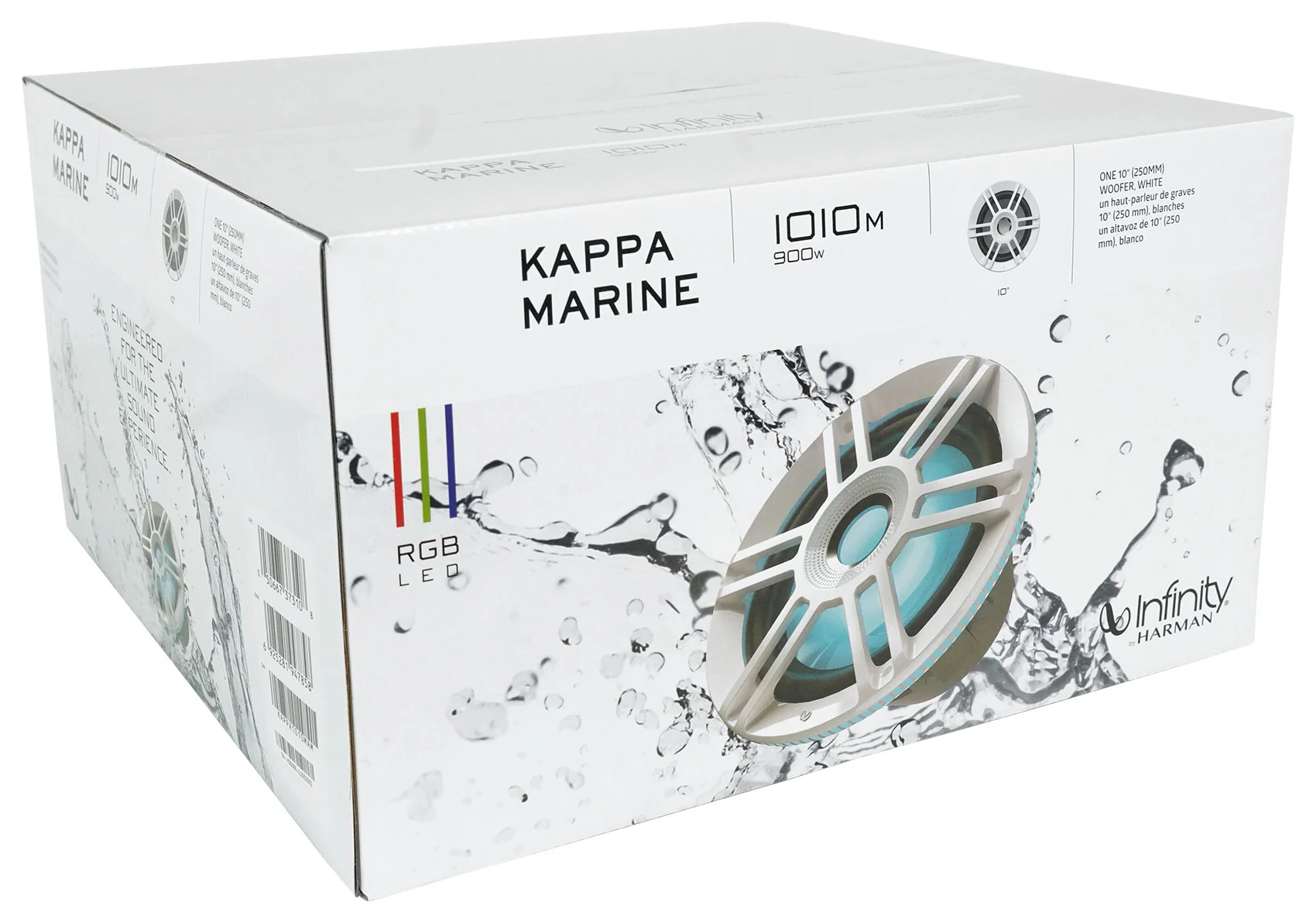 Infinity KAPPA 1010M 10" 900w Marine Boat LED Subwoofer+Mono Amplifier+Amp Kit - Image 30