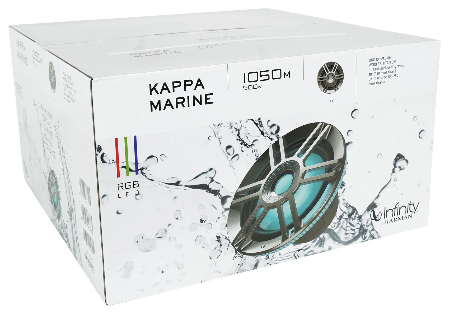 Infinity KAPPA 1050M 10" 900 Watt Marine Subwoofer w/ RGB Lighting+Speaker Wire - Image 14