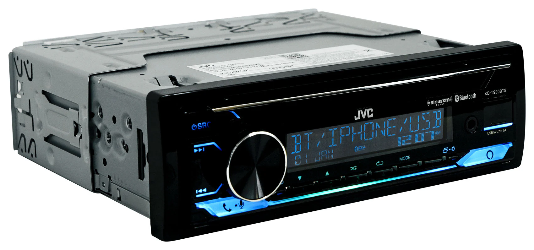 JVC KD-T920BTS Car Stereo CD Receiver Bluetooth/USB/XM Ready/Alexa+AUX Cable - Image 3