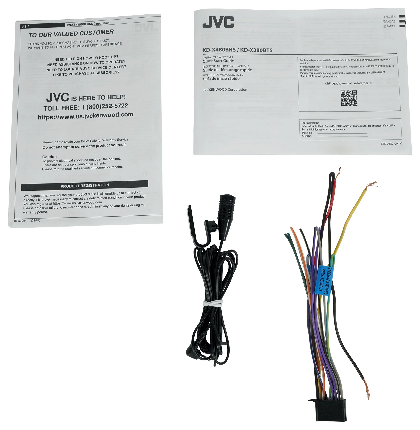 JVC KD-X380BTS Car Stereo Receiver w/ Bluetooth/USB/XM Ready/Alexa+AUX Cable - Image 6
