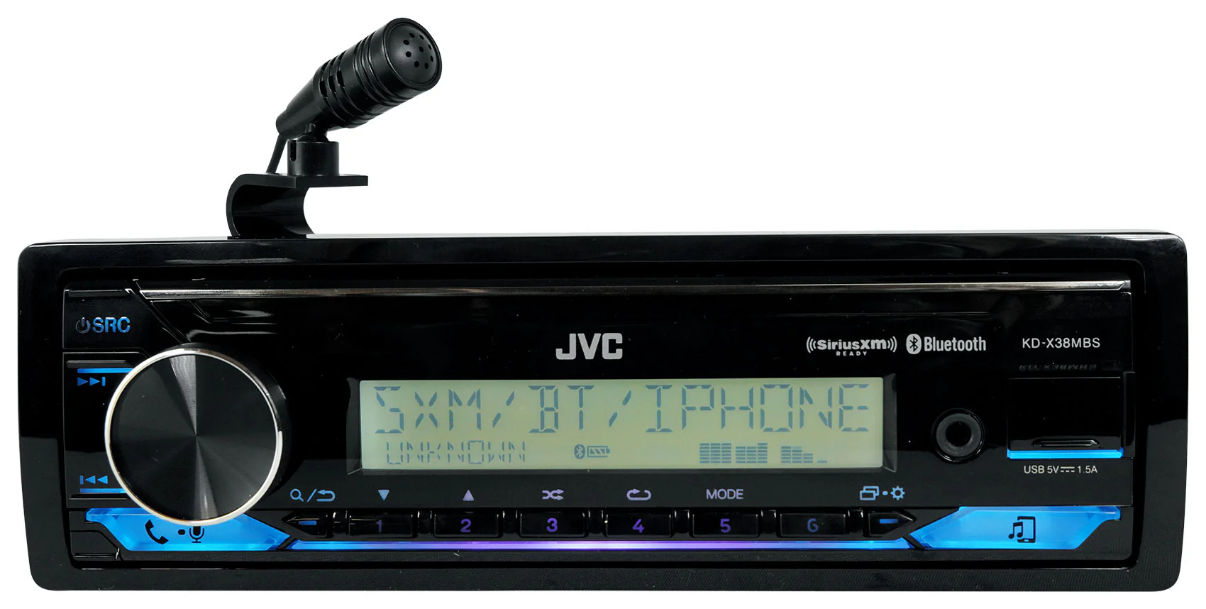 JVC KD-X38MBS 1-Din Marine Stereo Receiver w/Bluetooth/USB+(4) 6.5" Speakers - Image 5