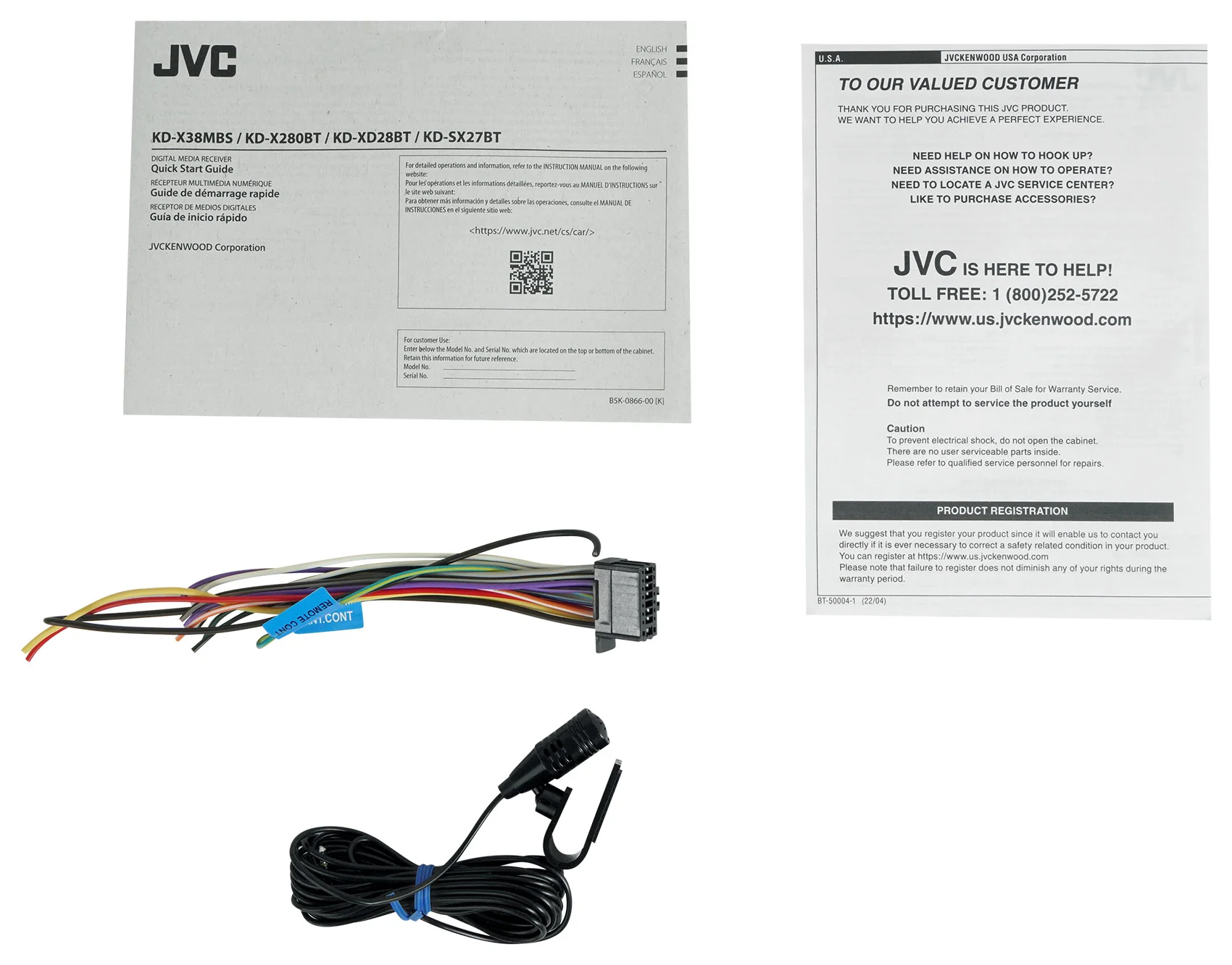 JVC KD-X38MBS Marine Bluetooth Stereo Receiver+(2) 6.5" Black LED Tower Speakers - Image 8
