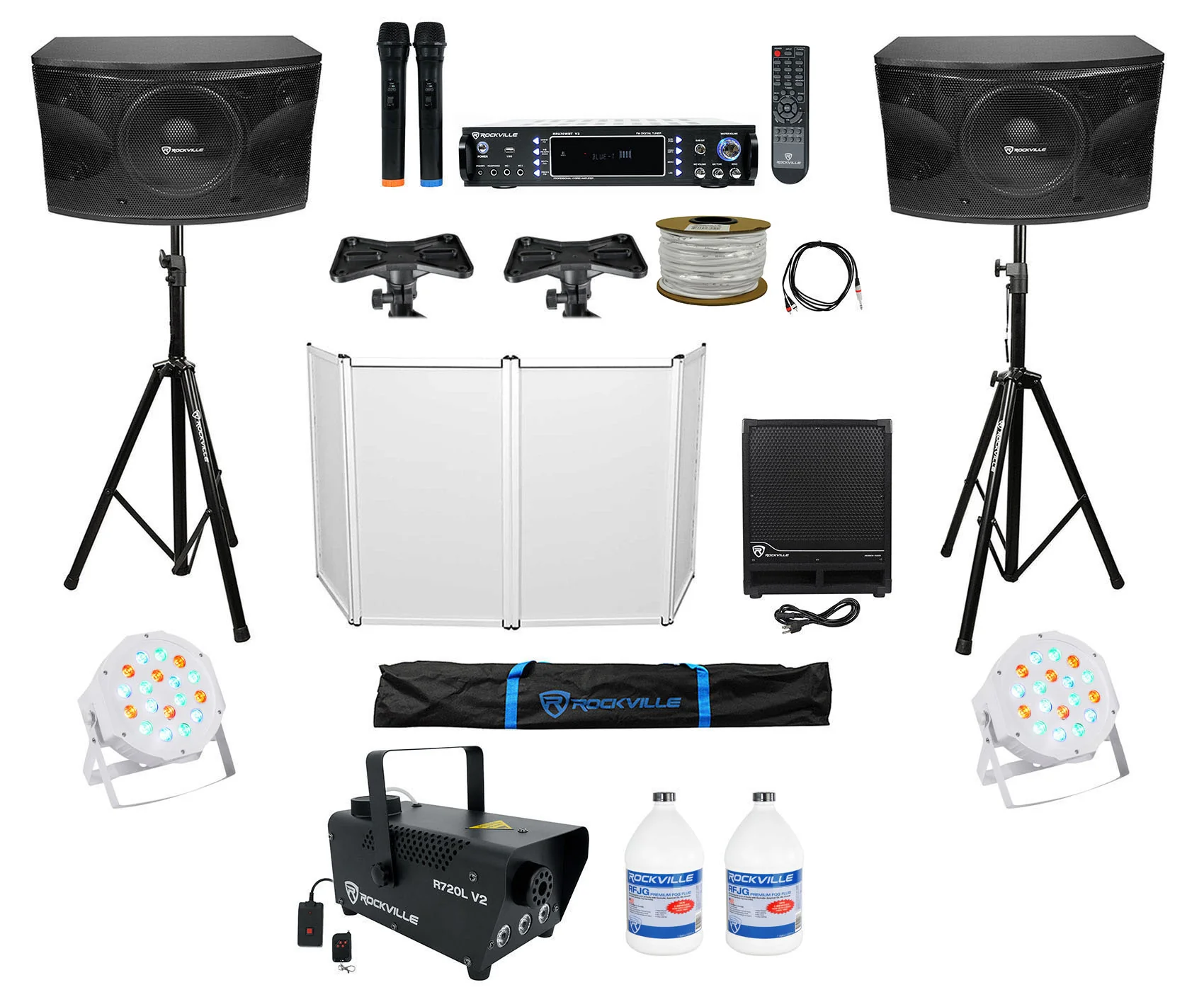 KPS12 12" Karaoke Speakers 2-Pack + RBG12S Subwoofer Bundle
