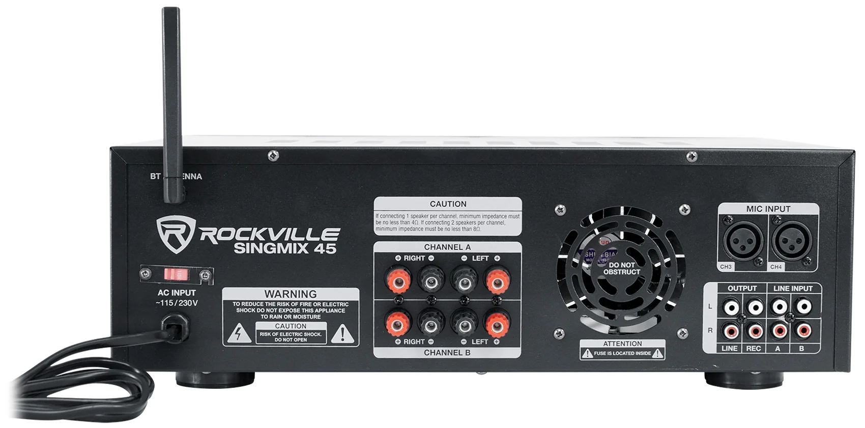 KPS12 12" Karaoke Speakers 2-Pack + SingMix 45 Powered Mixer Bundle - Image 5