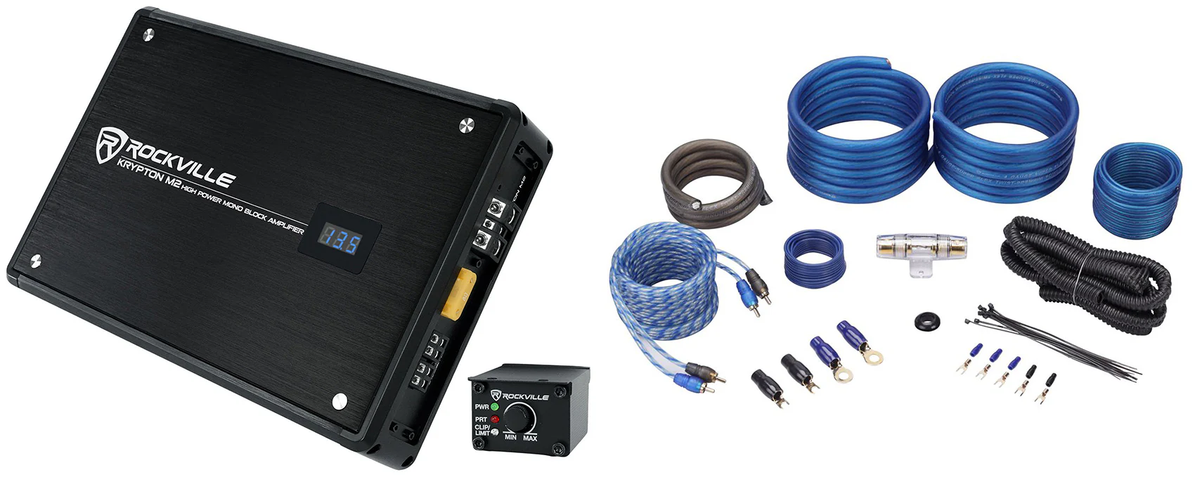 KRYPTON M2 Mono Amplifier + 4‑Gauge Amp Wiring Kit Bundle