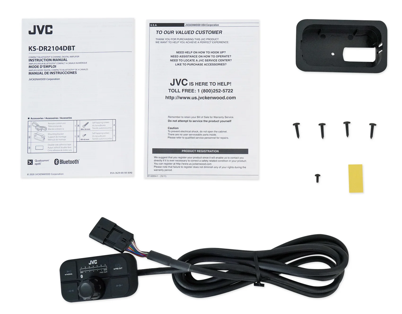 JVC KS-DR2104DBT 600w 4-Channel ATV/UTV Amplifier+4) Rockville 6.5" LED Speakers - Image 19
