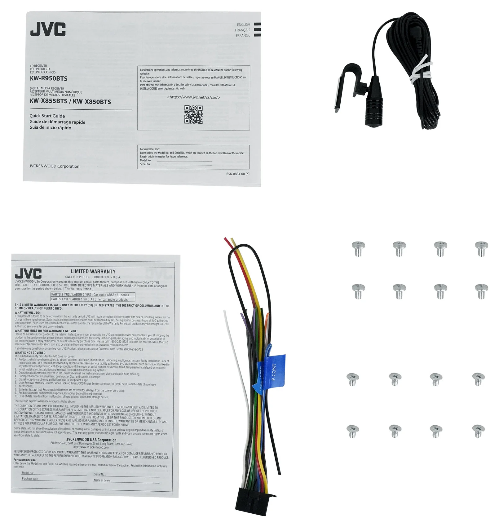 JVC KW-R950BTS Car Stereo CD Player w/Bluetooth/USB/XM Ready/Alexa/EQ+AUX Cable - Image 6