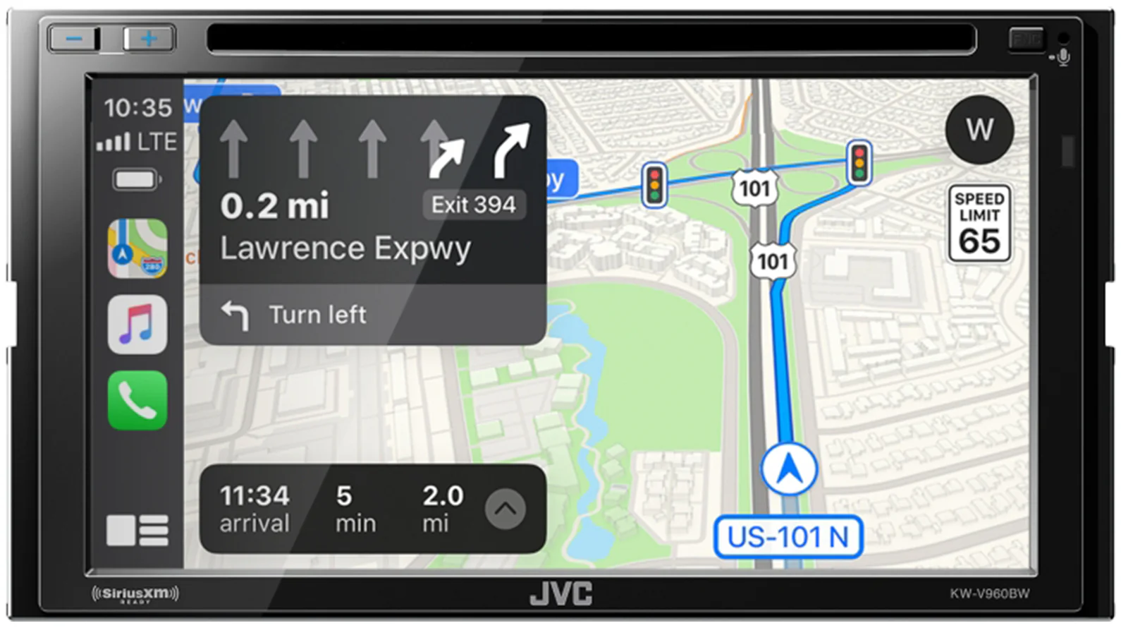 JVC KW-V960BW Wireless Android/CarPlay Monitor Bluetooth DVD Player + Backup Cam - Image 4