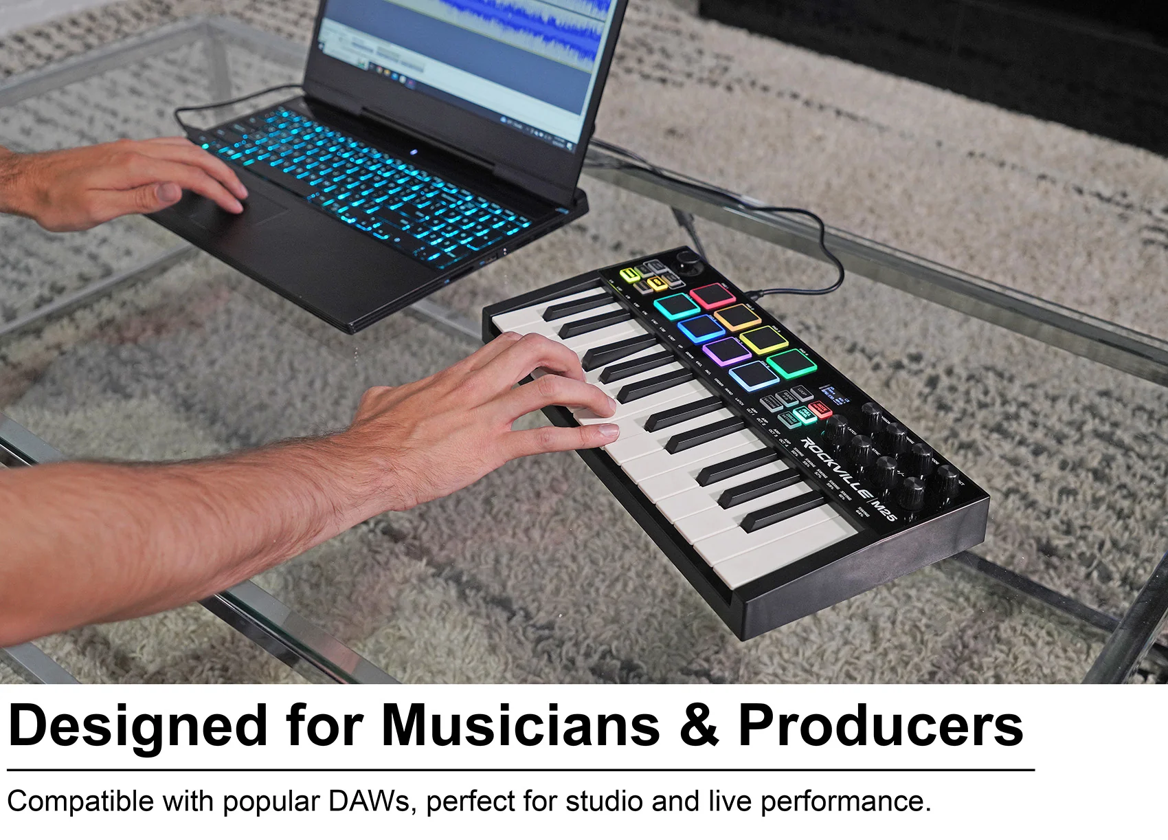 M25 Black Wireless MIDI Keyboard 25-Key + PRO‑M50 Headphones Bundle - Image 19