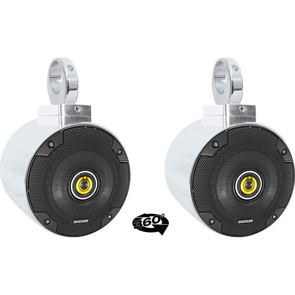 MAC525S 5.25" Chrome Wakeboard Pods 2-Pack + 360° Swivel Clamps Bundle - Image 2
