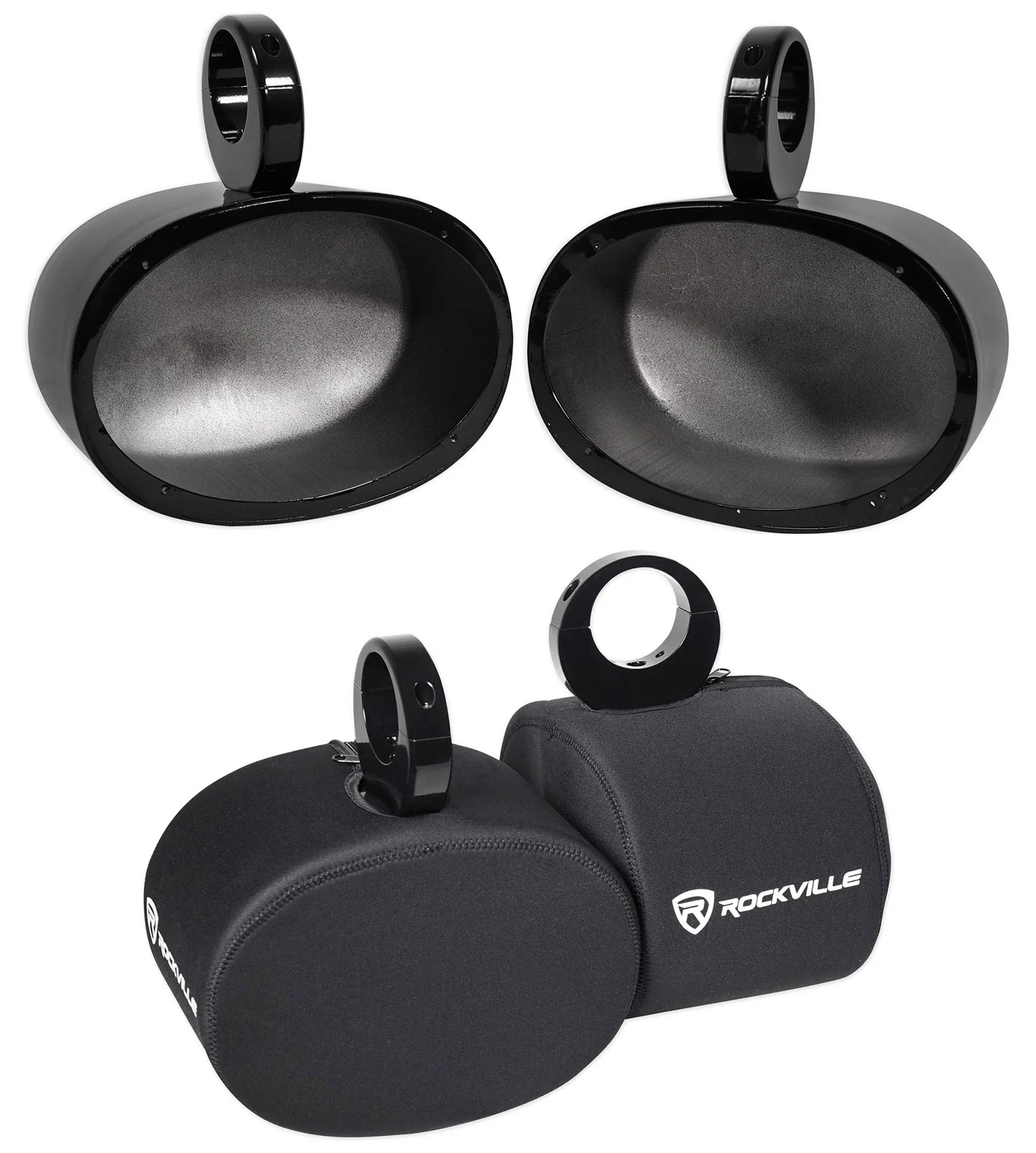 MAC69B Black 6x9" Tower Speaker Pods 2-Pack + RWBC69 Neoprene Covers Bundle