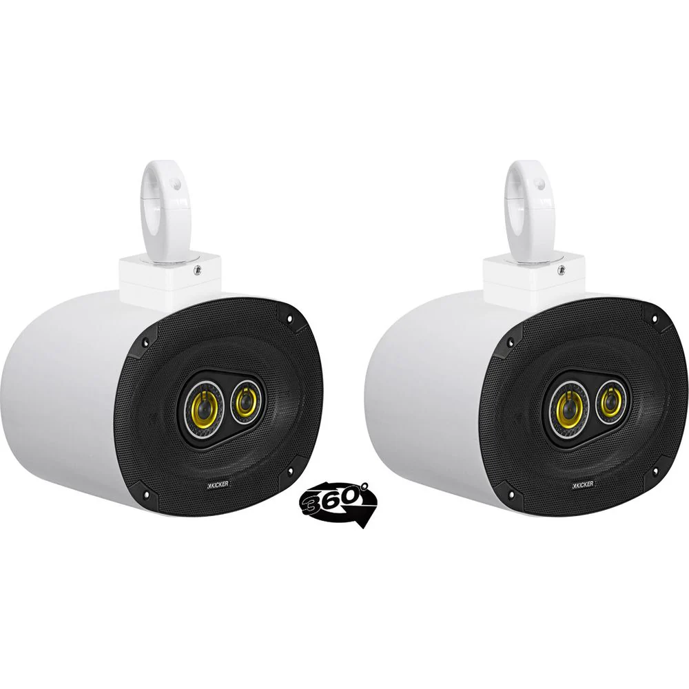 MAC69W White 6x9" Tower Speaker Pods 2-Pack + MAC360W Swivel Clamps Bundle - Image 2